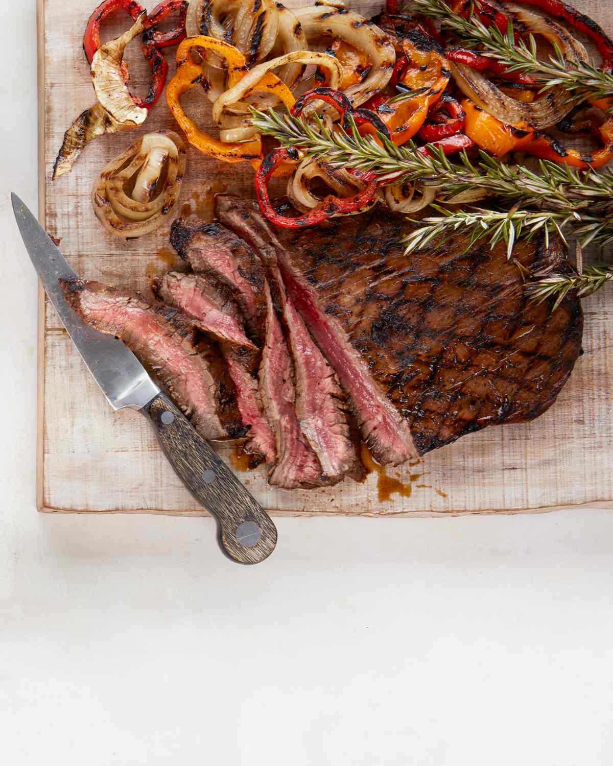 Grilled Balsamic Flank Steak With Peppers and Onions
