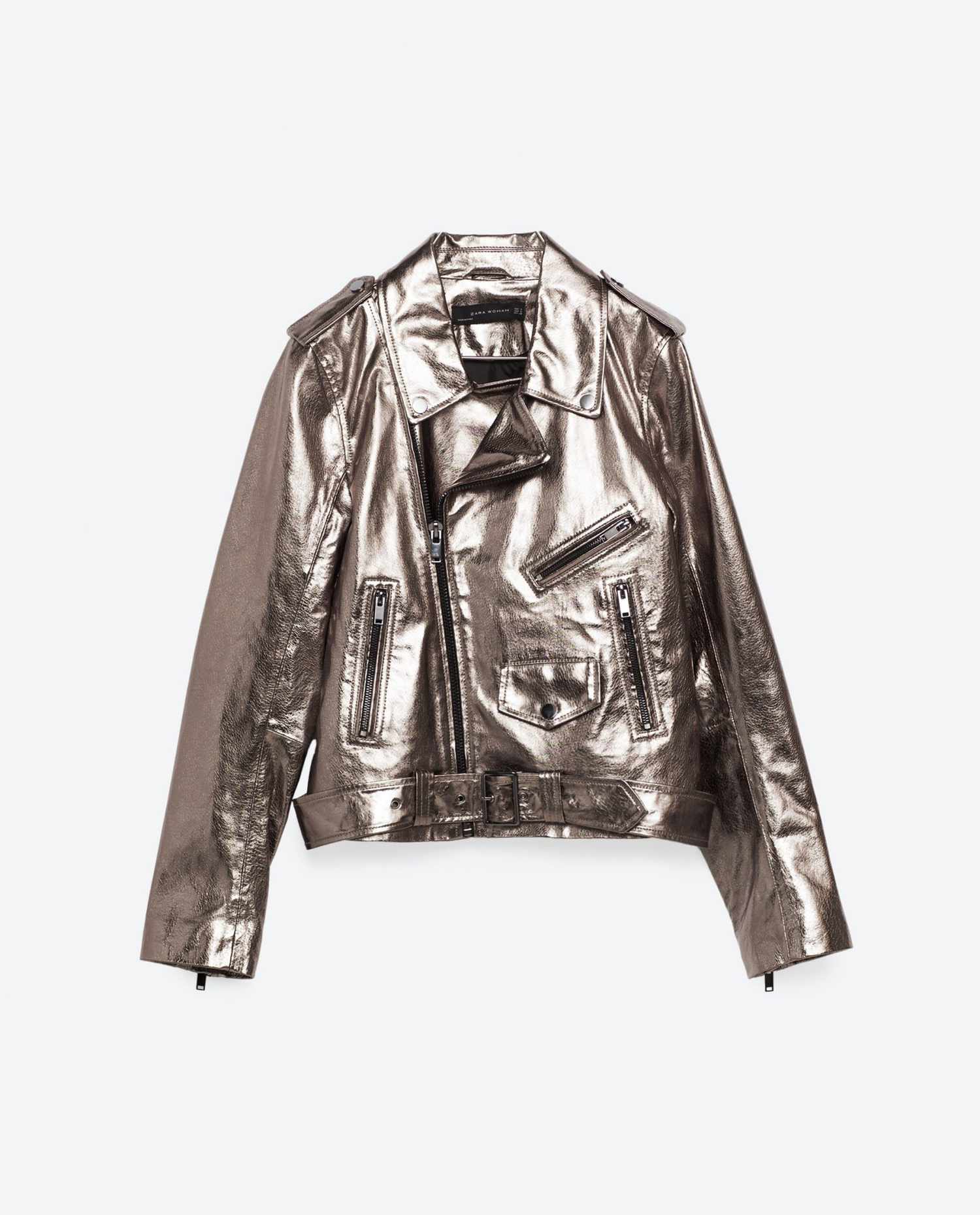 Metallic Leather Jacket