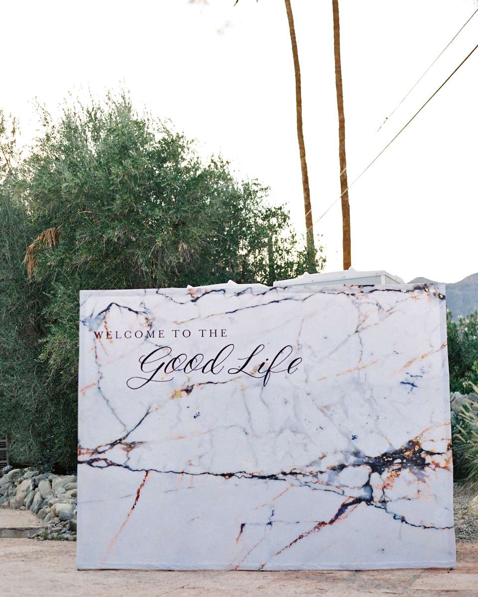 quotes at weddings photo backdrop marble print