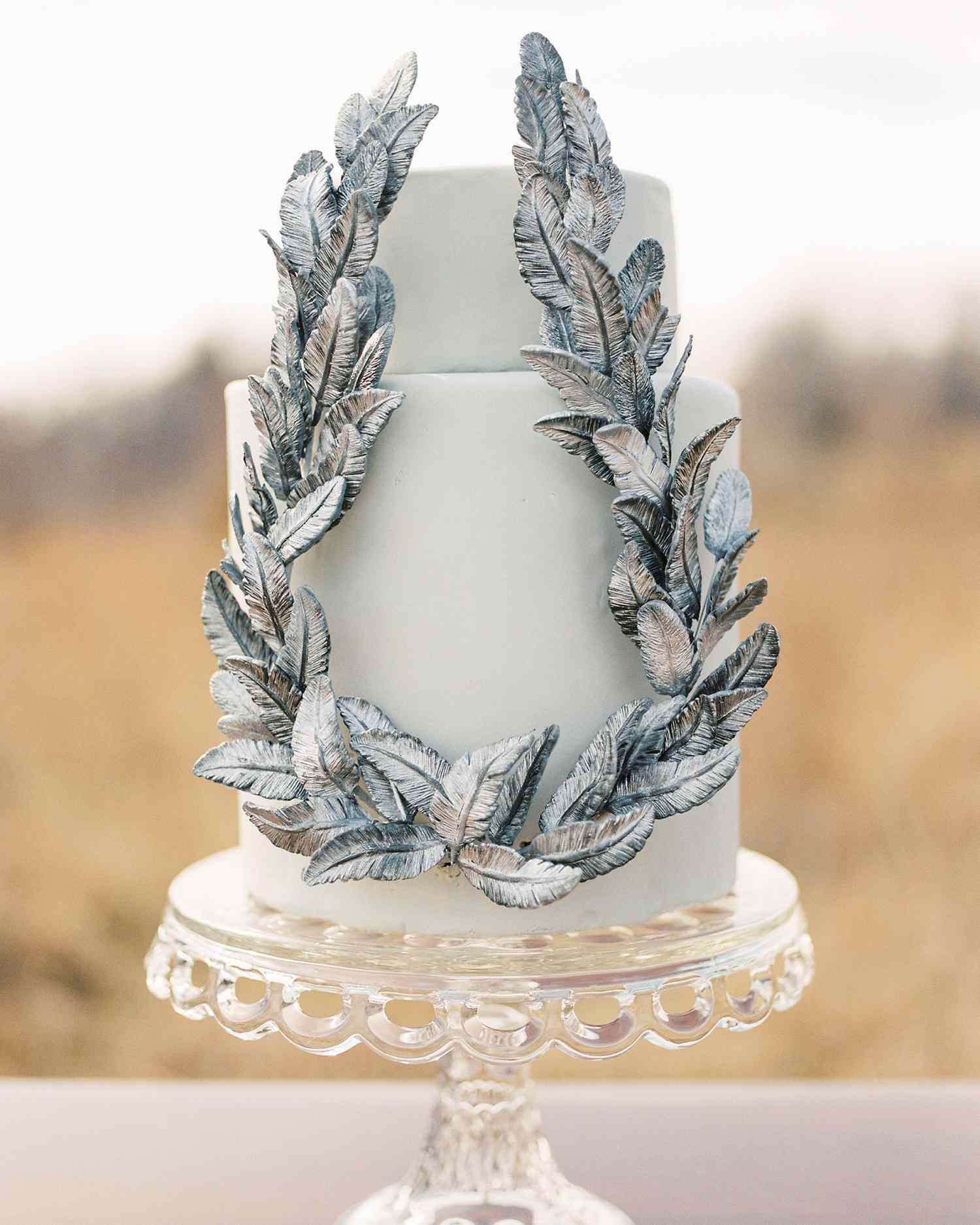 metallic wedding cake