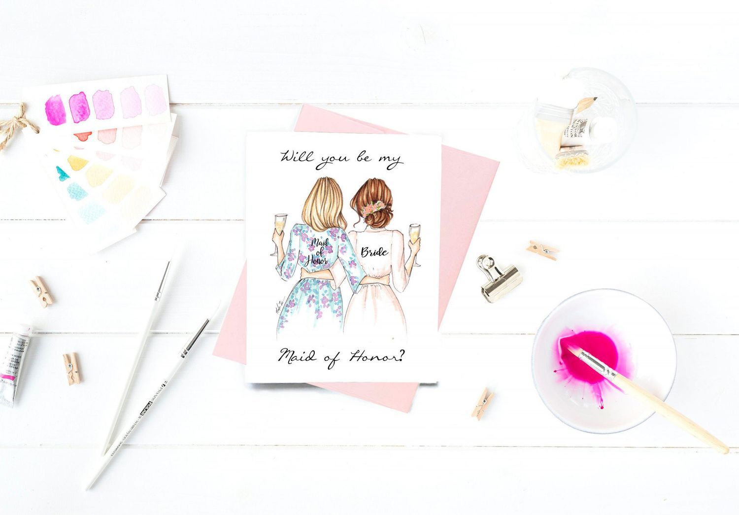 maid of honor proposal personalized card