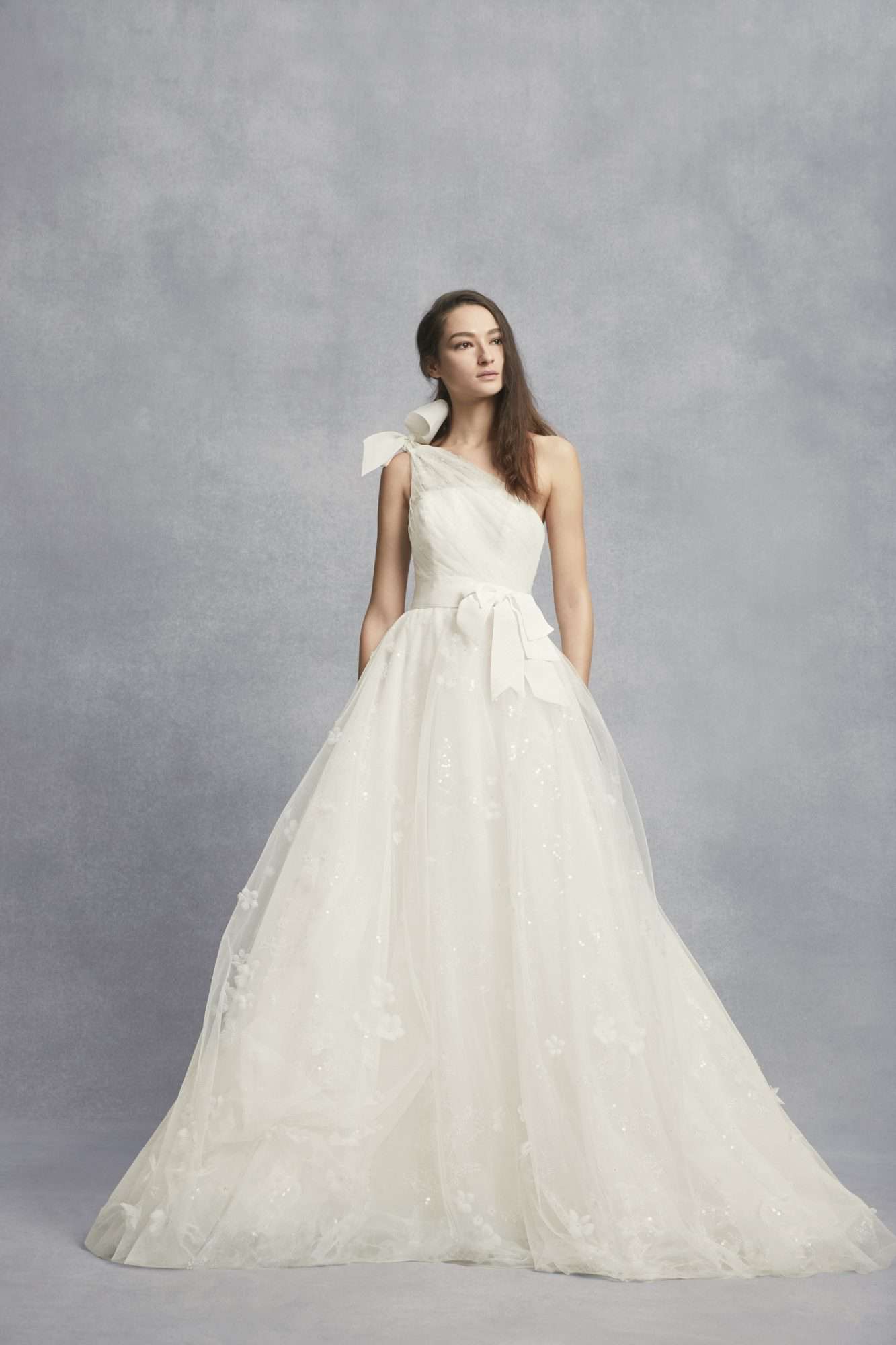 white vera wang spring 2019 wedding dress a-line one shoulder