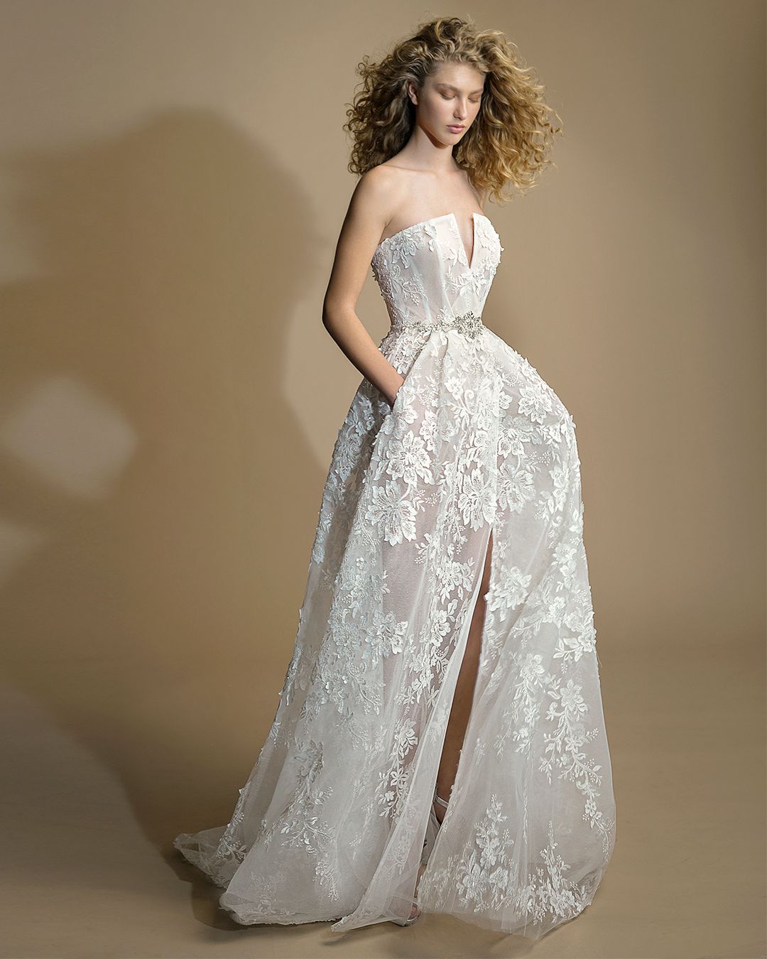galia lahav gala wedding dress spring 2019 strapless lace ball gown