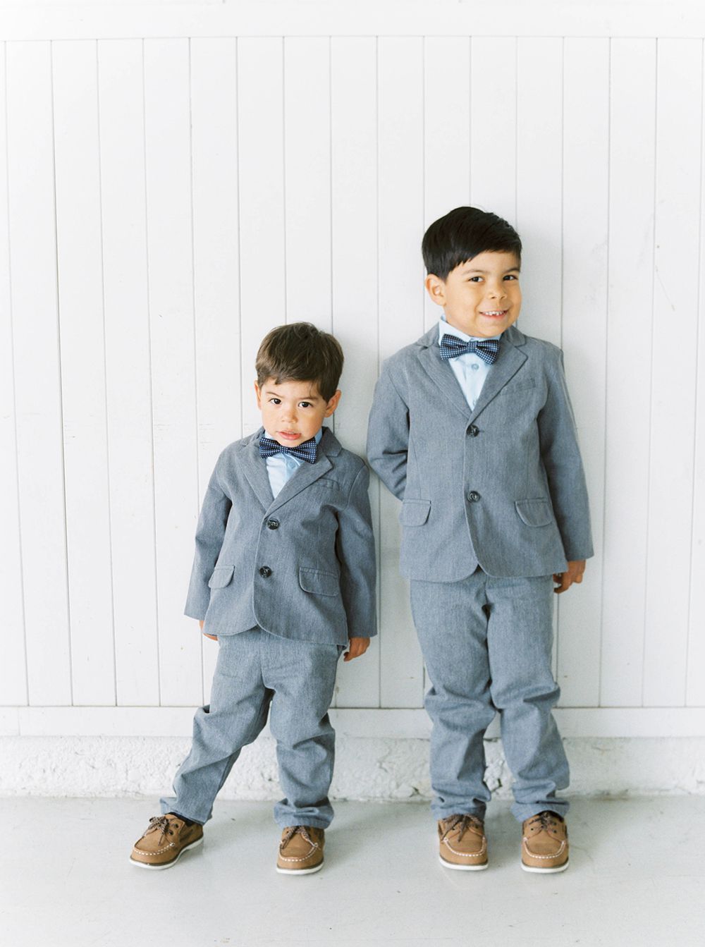 ring bearers gray suits loafers