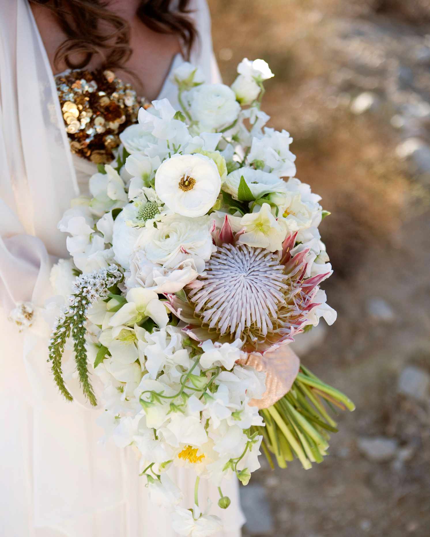 White Protea Wedding Bouquet