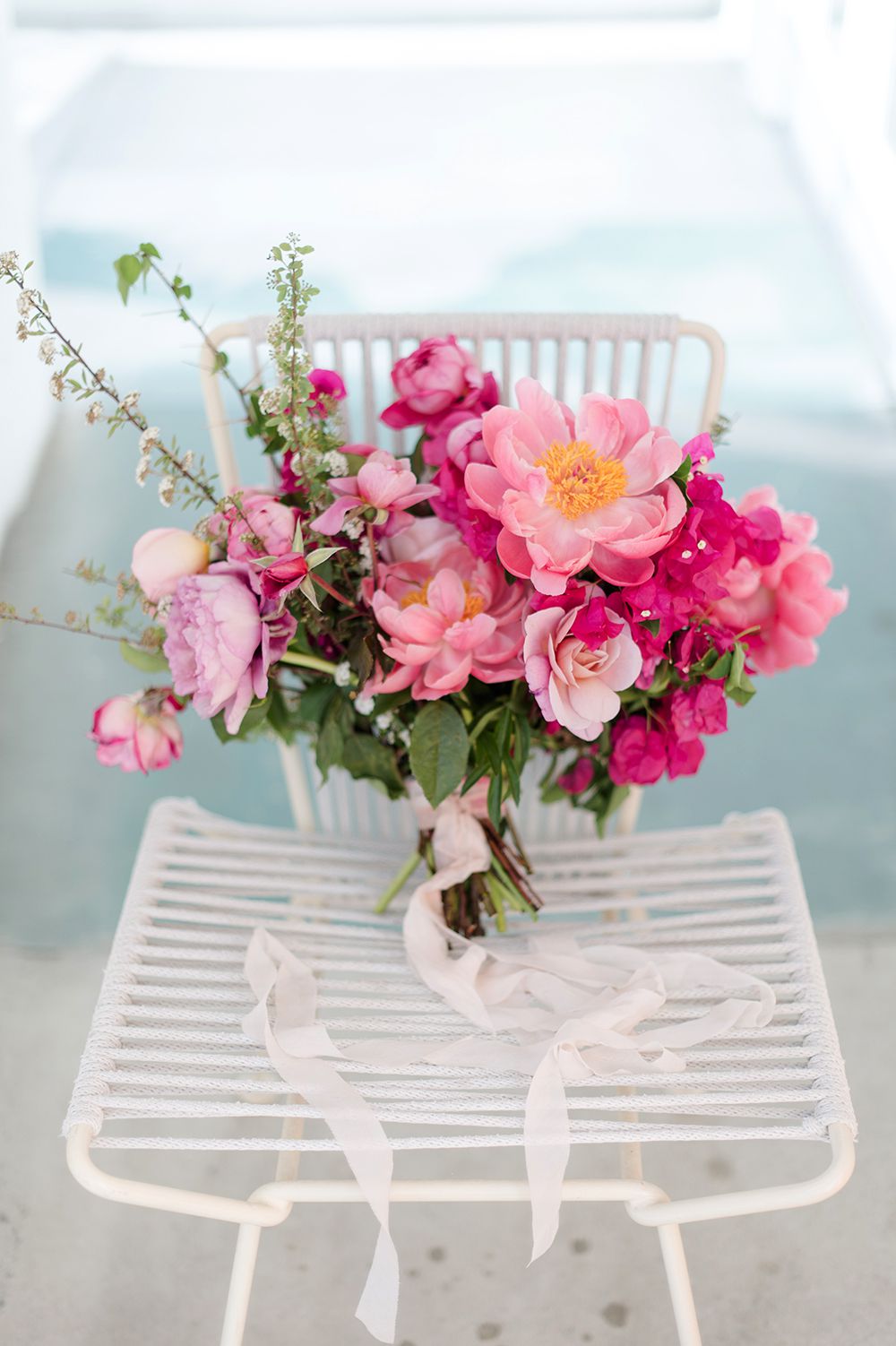 monochromatic bouquet pink flowers