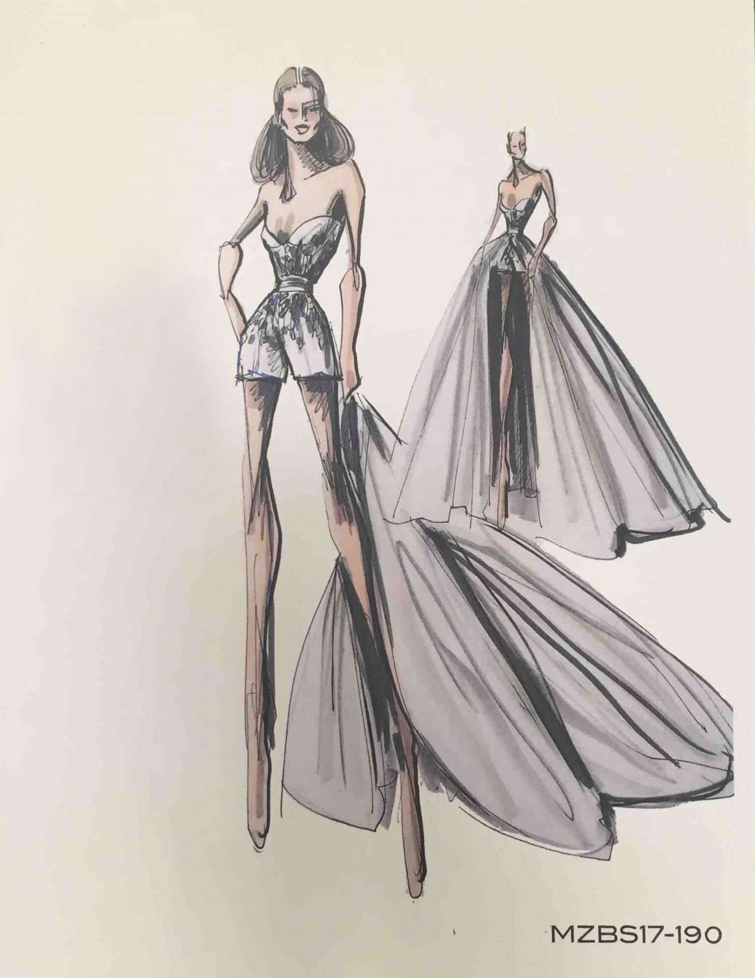 Mark Zunino Fall 2017 Exclusive Wedding Dress Sketch