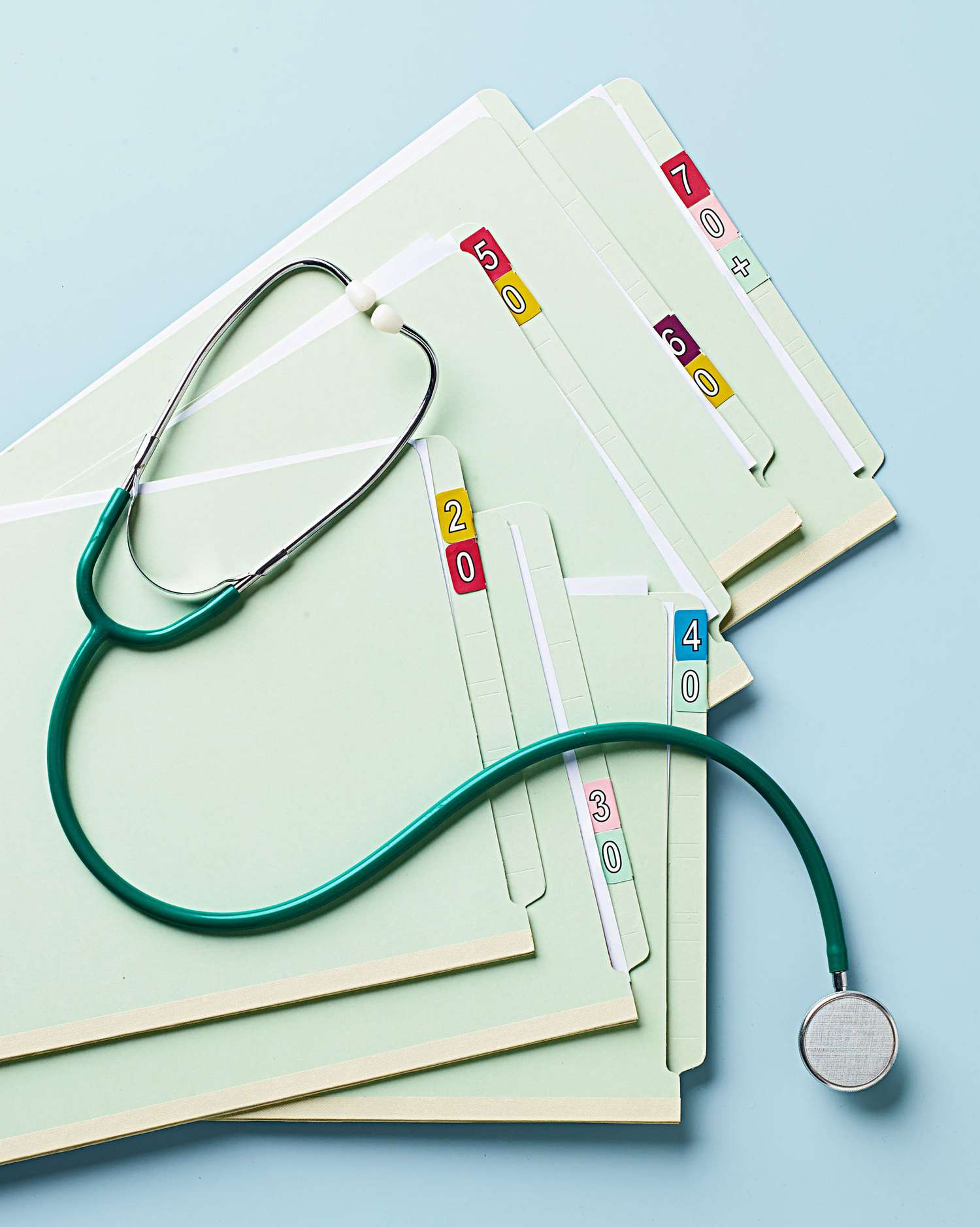 health checkups patient files stethoscope