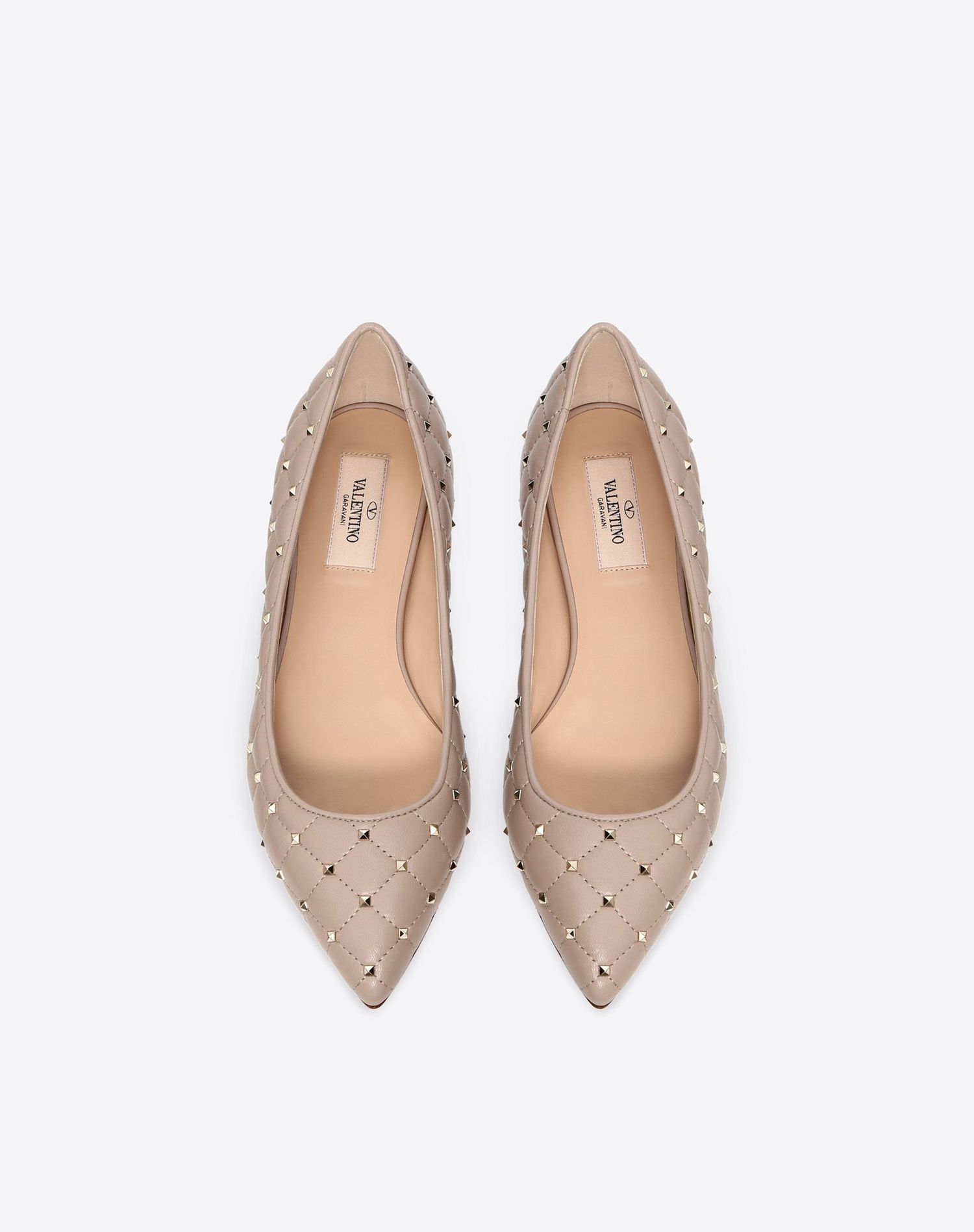 nude shoes spike ballet flats