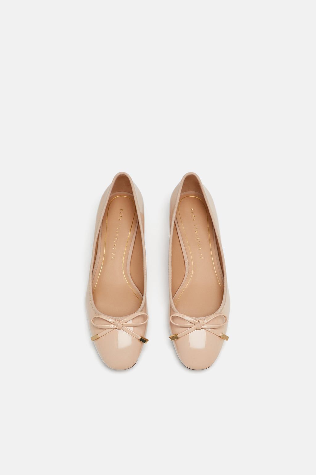 nude shoes heeled ballerinas with bow