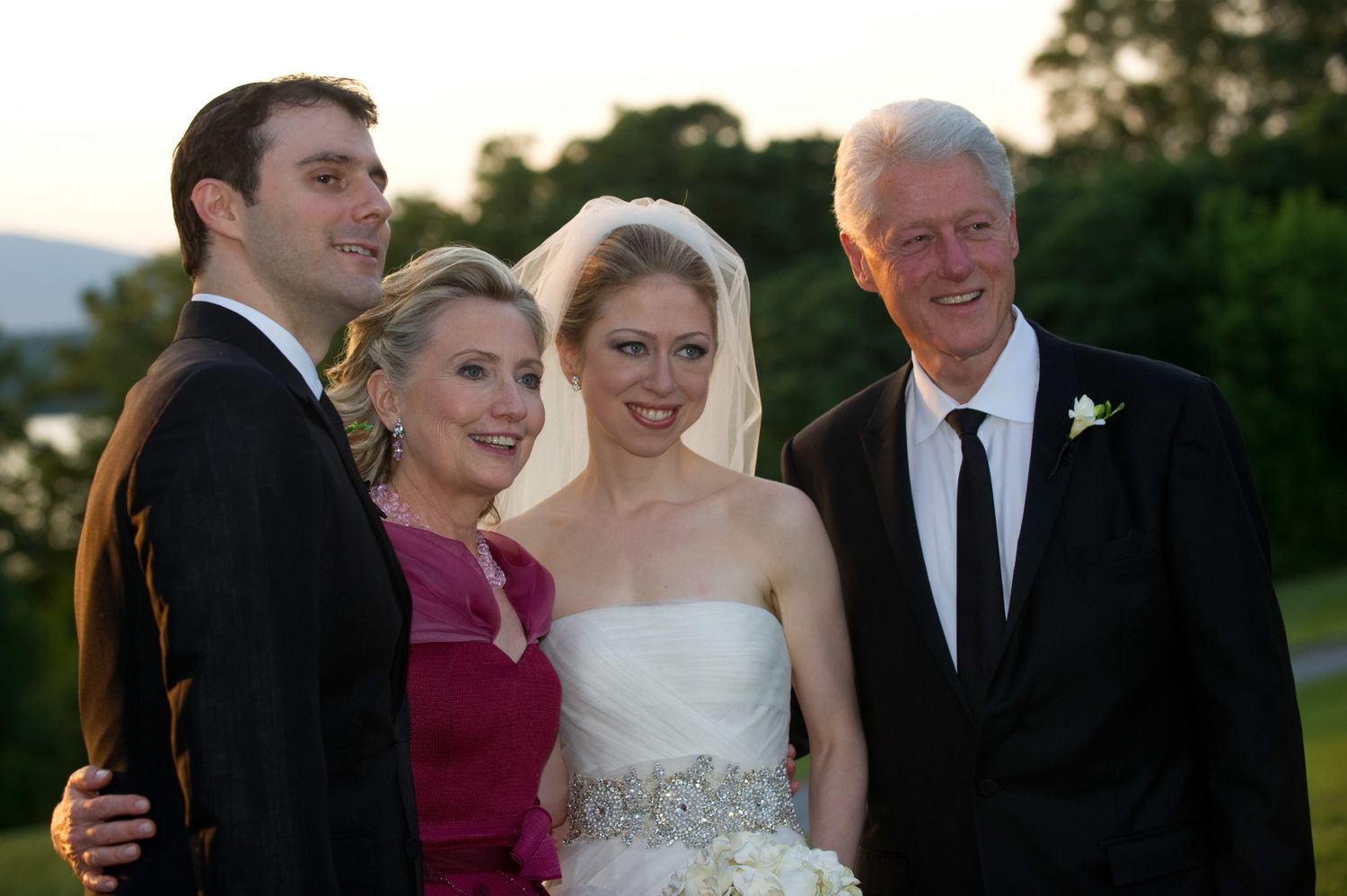 Chelsea Clinton and Marc Mezvinsky wedding photo with Bill and Hillary Clinton