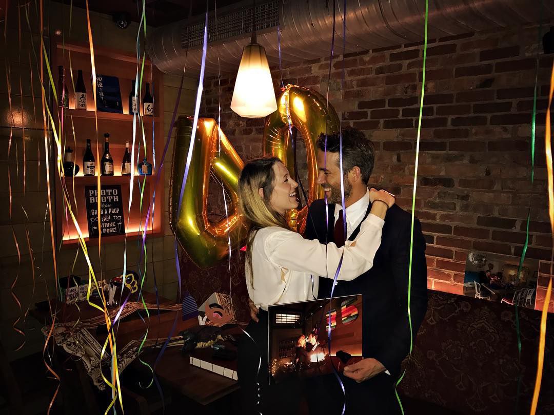 Blake Lively and Ryan Reynolds at His 40th Birthday Party