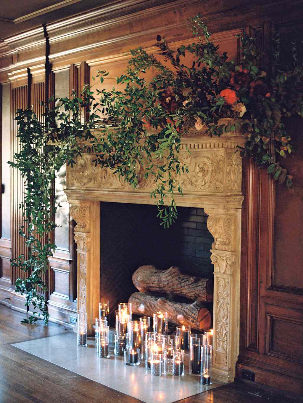 yolanda cedric wedding fireplace