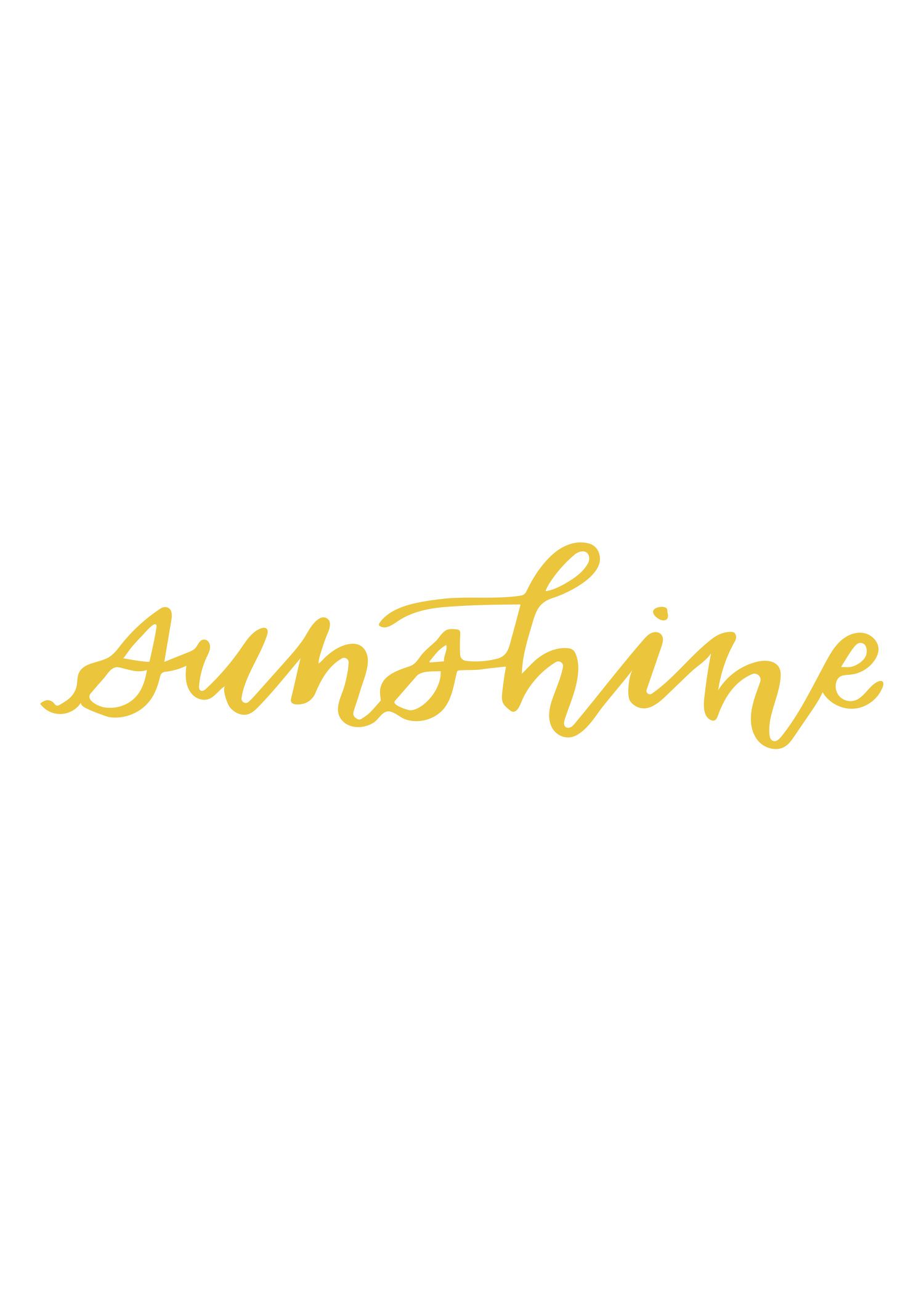 "sunshine" calligraphy