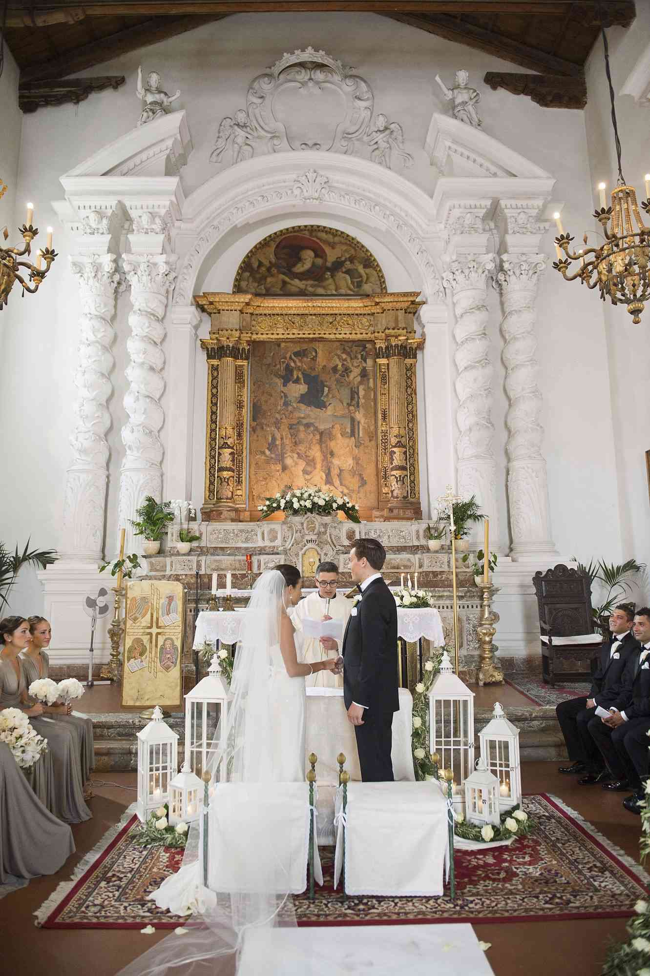 Bride groom church altar