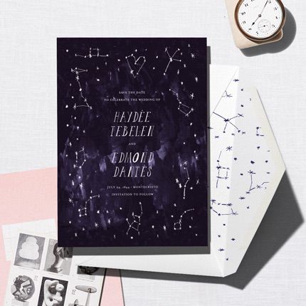 watercolor astrology save the date