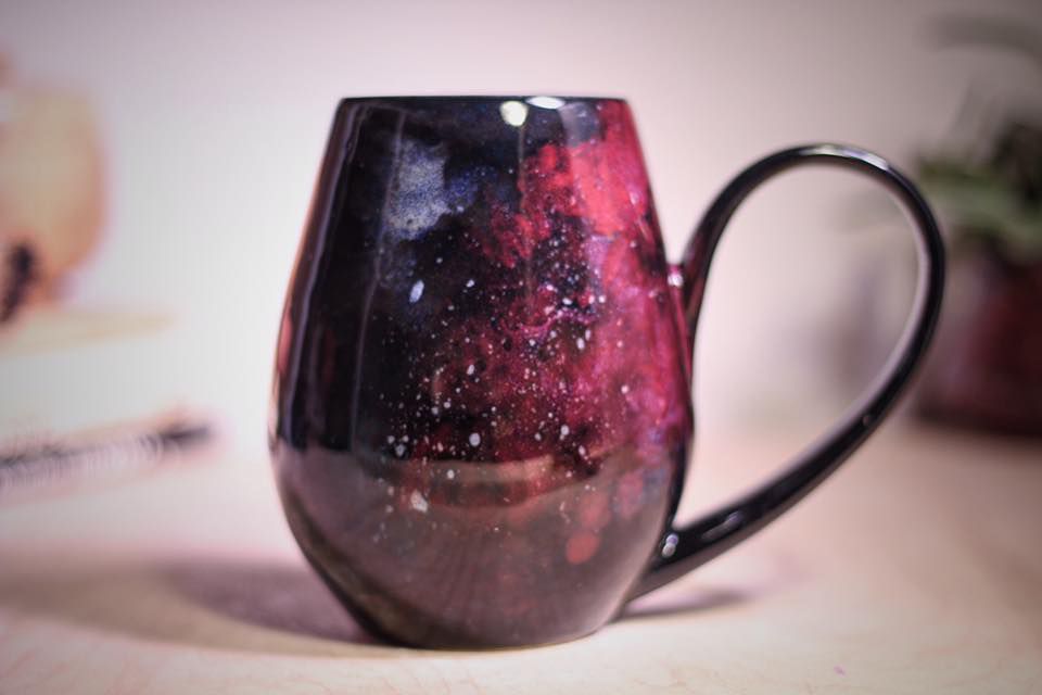 galaxy-inspired ceramic mug by Amanda Joy Wells