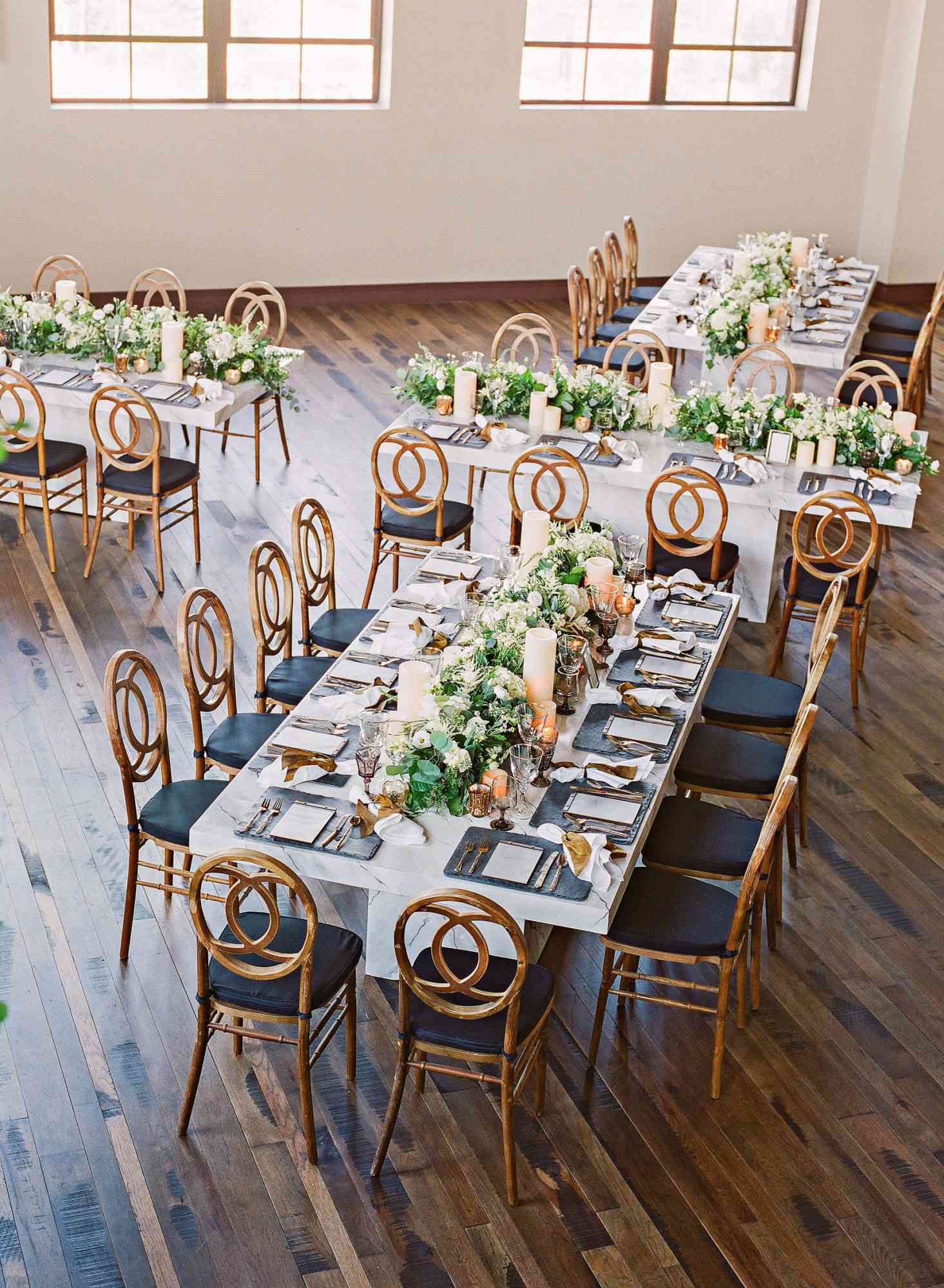 wedding reception tables indoor