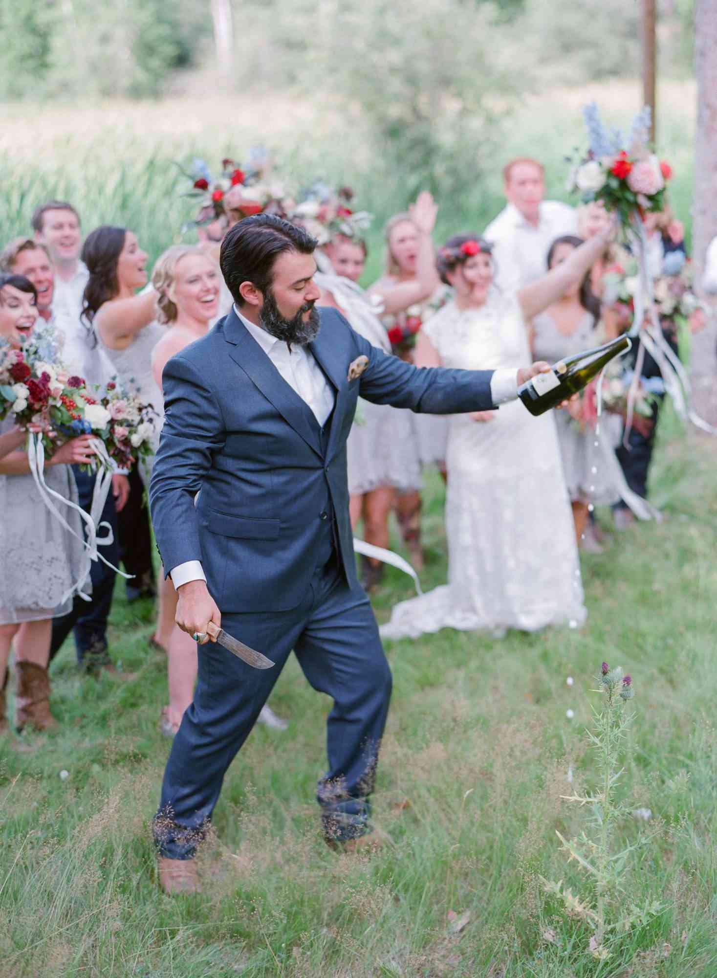 champagne wedding saber