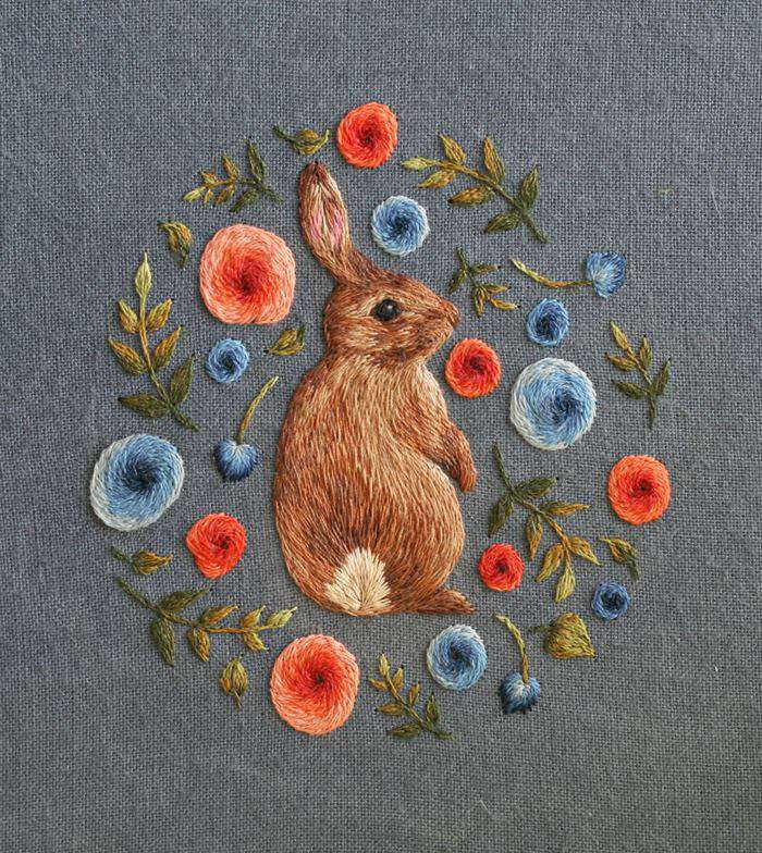 bunny embroidery
