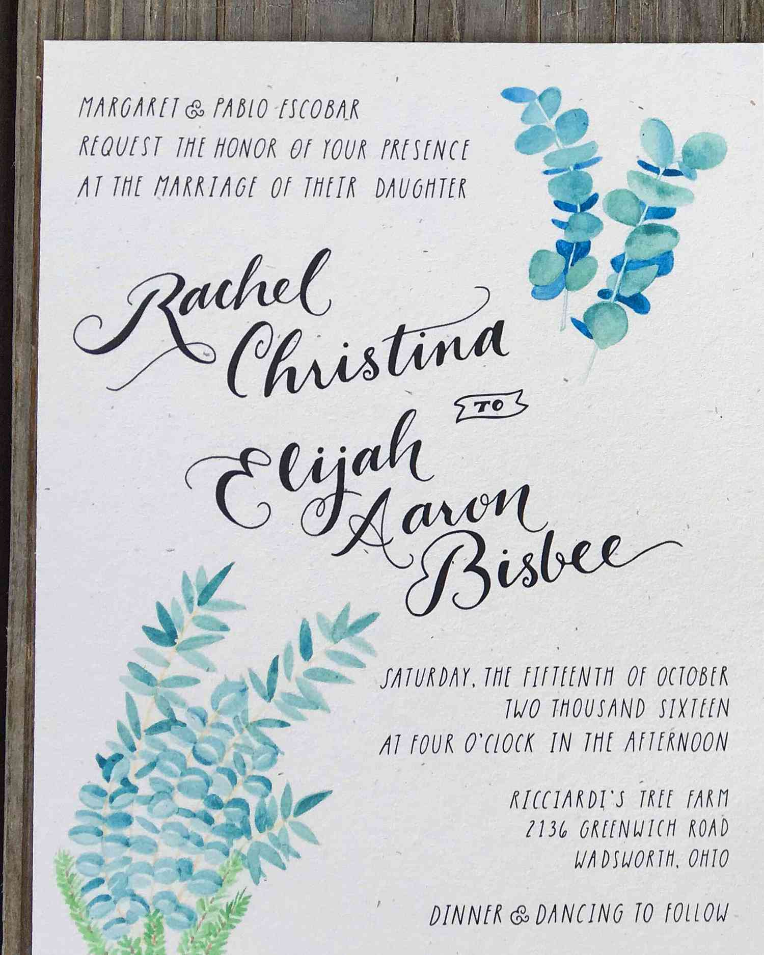 rachel elijah wedding invite