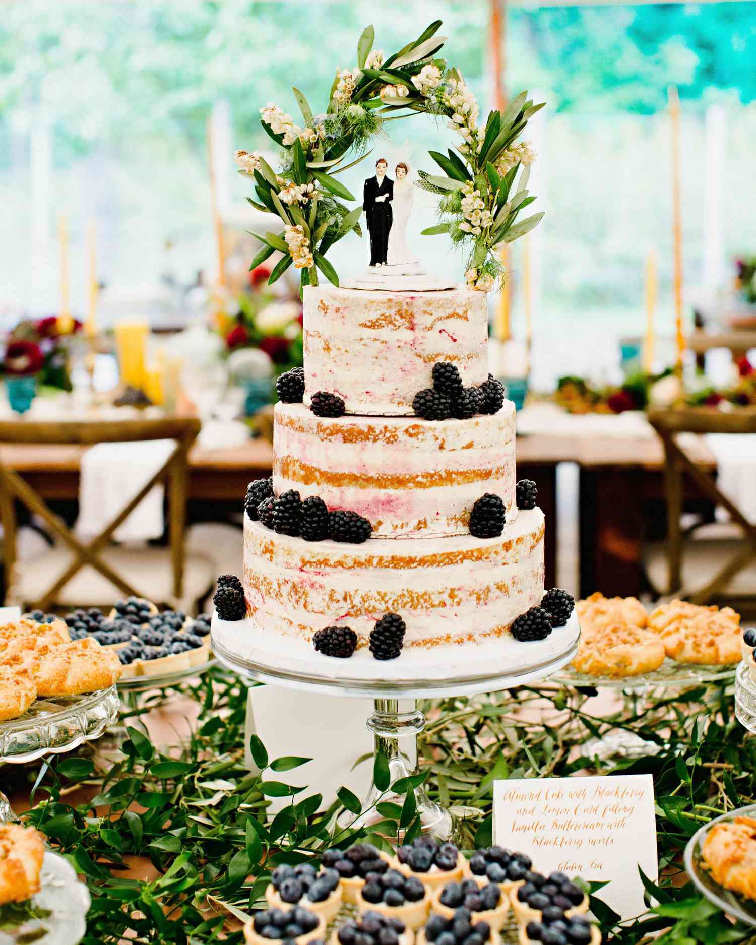 Wedding Cake with Berries, Grapes, Figs, and Pears