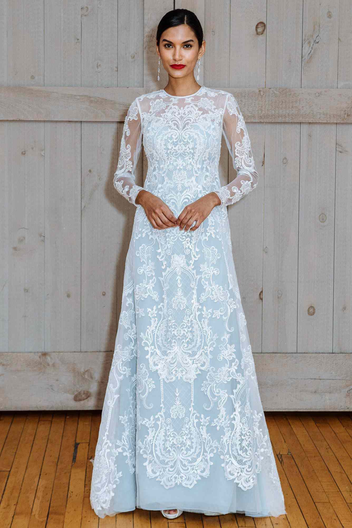 david's bridal long sleeves wedding dress spring 2018