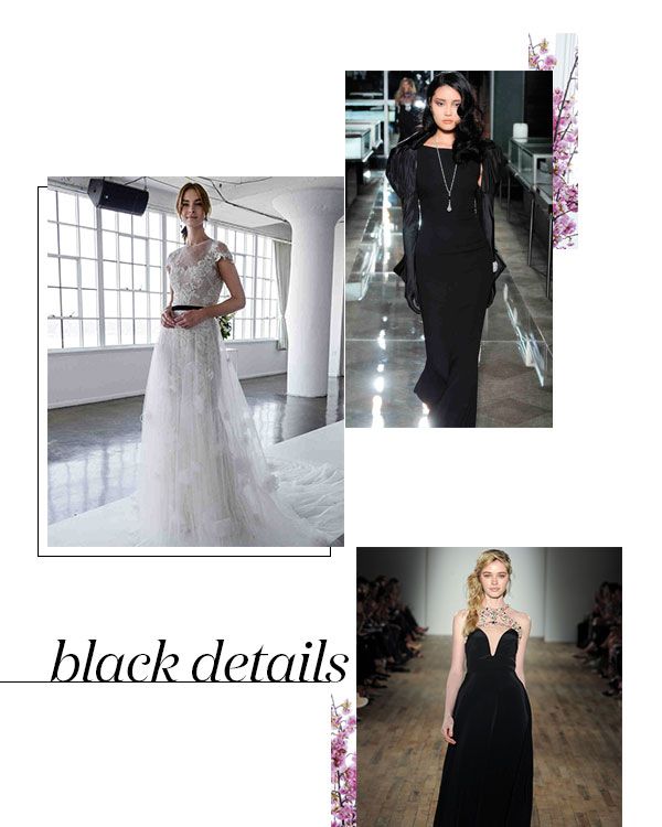 Spring 2018 Bridal Fashion Week Black Details Trend