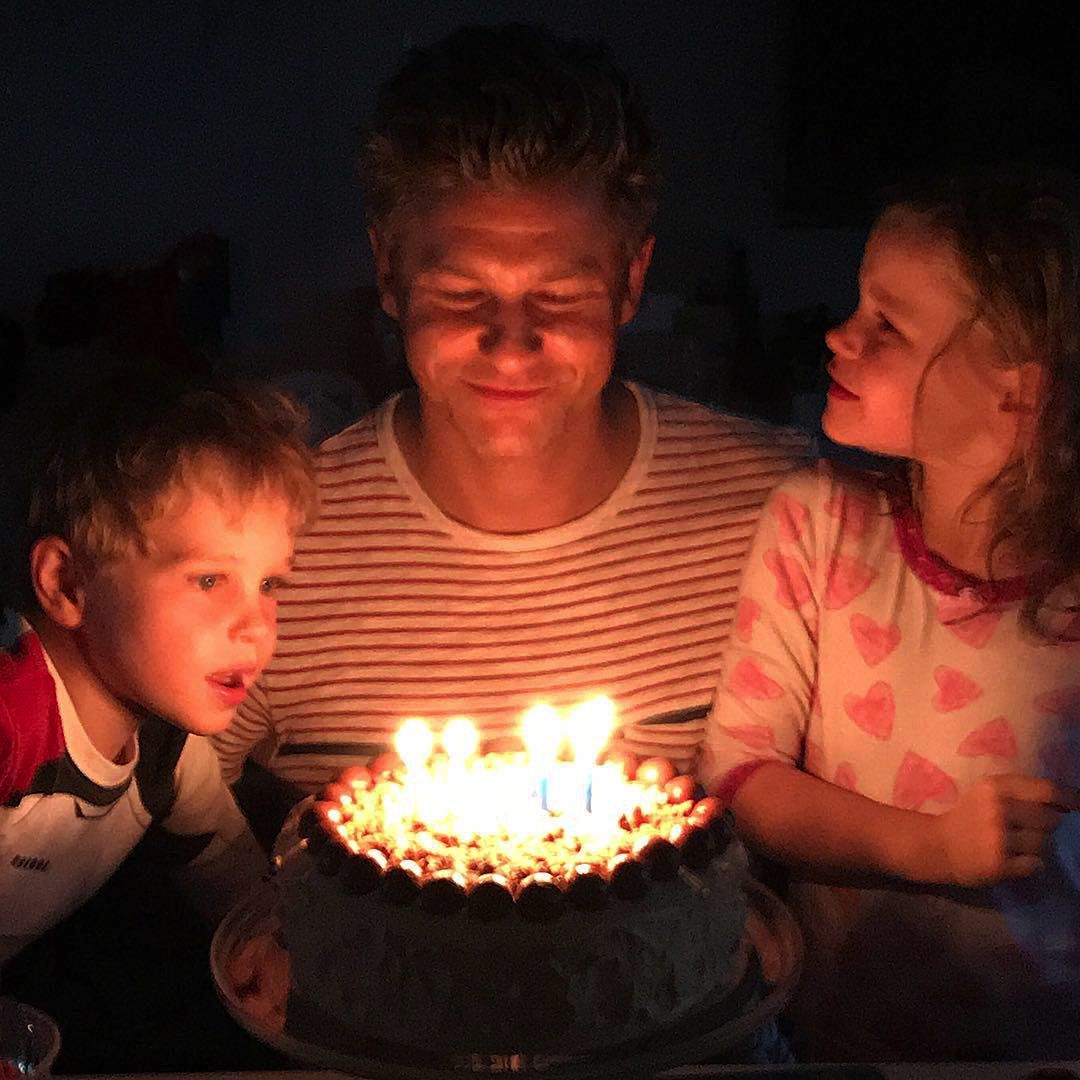 David Burtka with His Twins on His Birthday