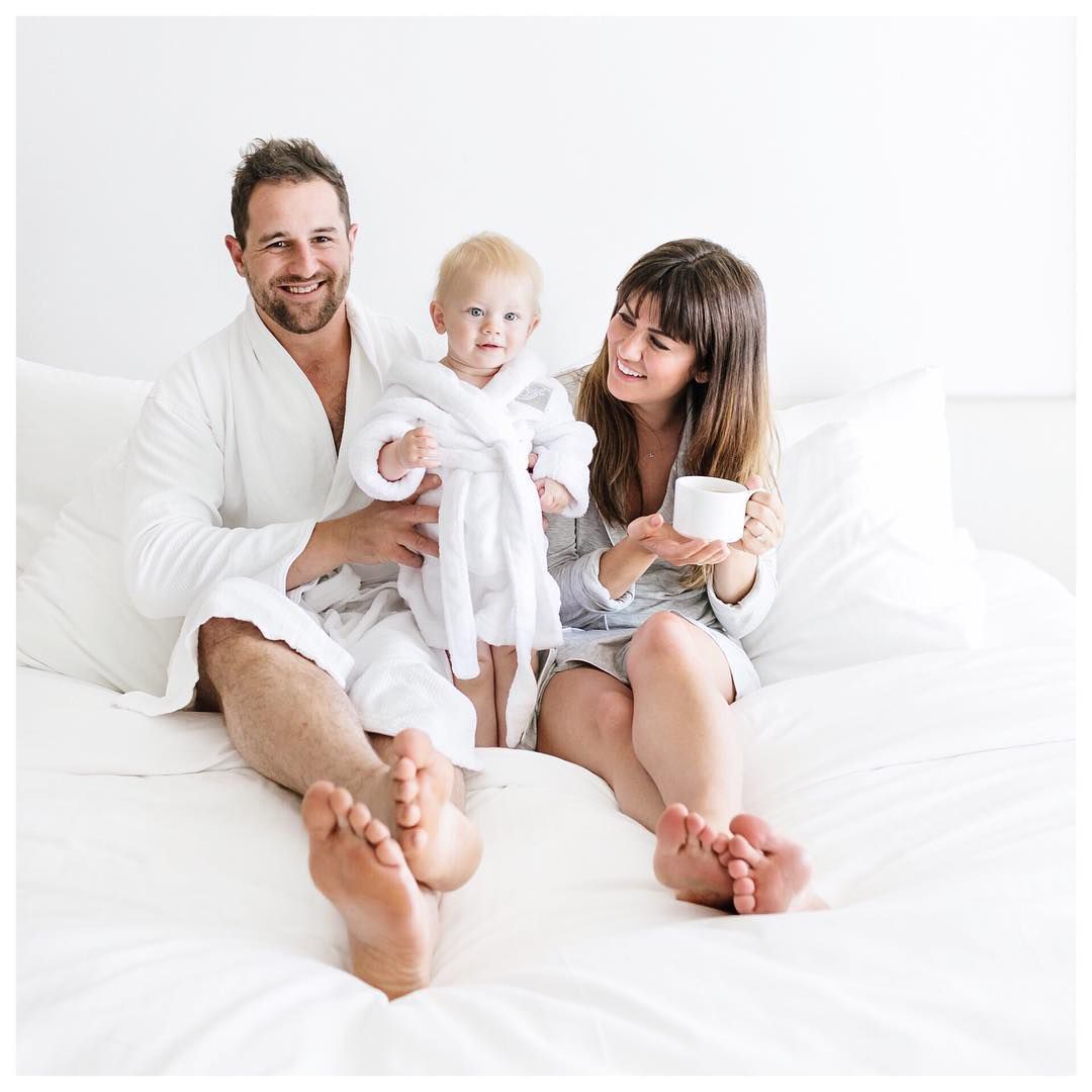 Jillian Harris and Justin Pasutto with son