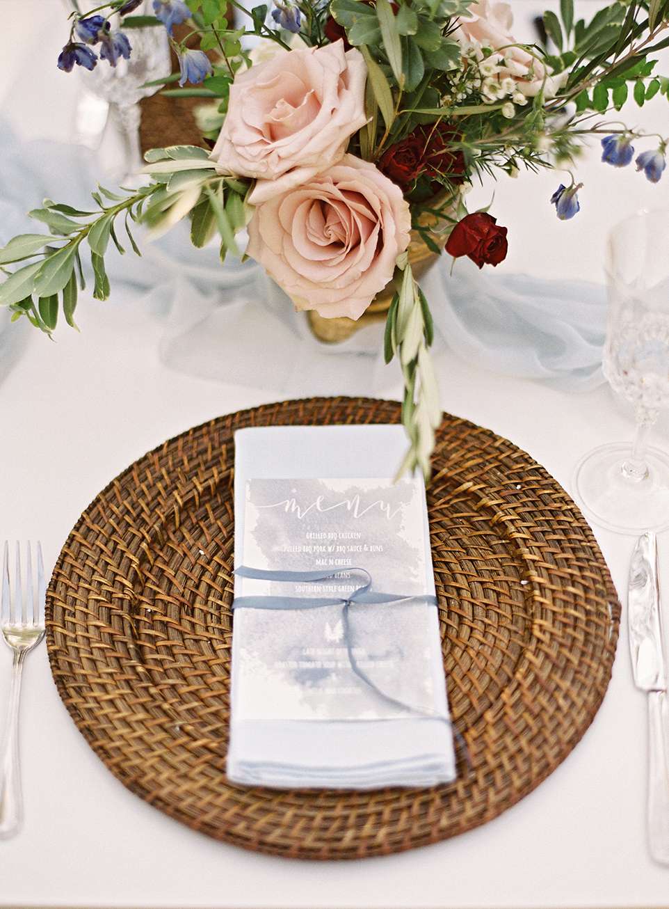 ashley and justin wedding table place setting