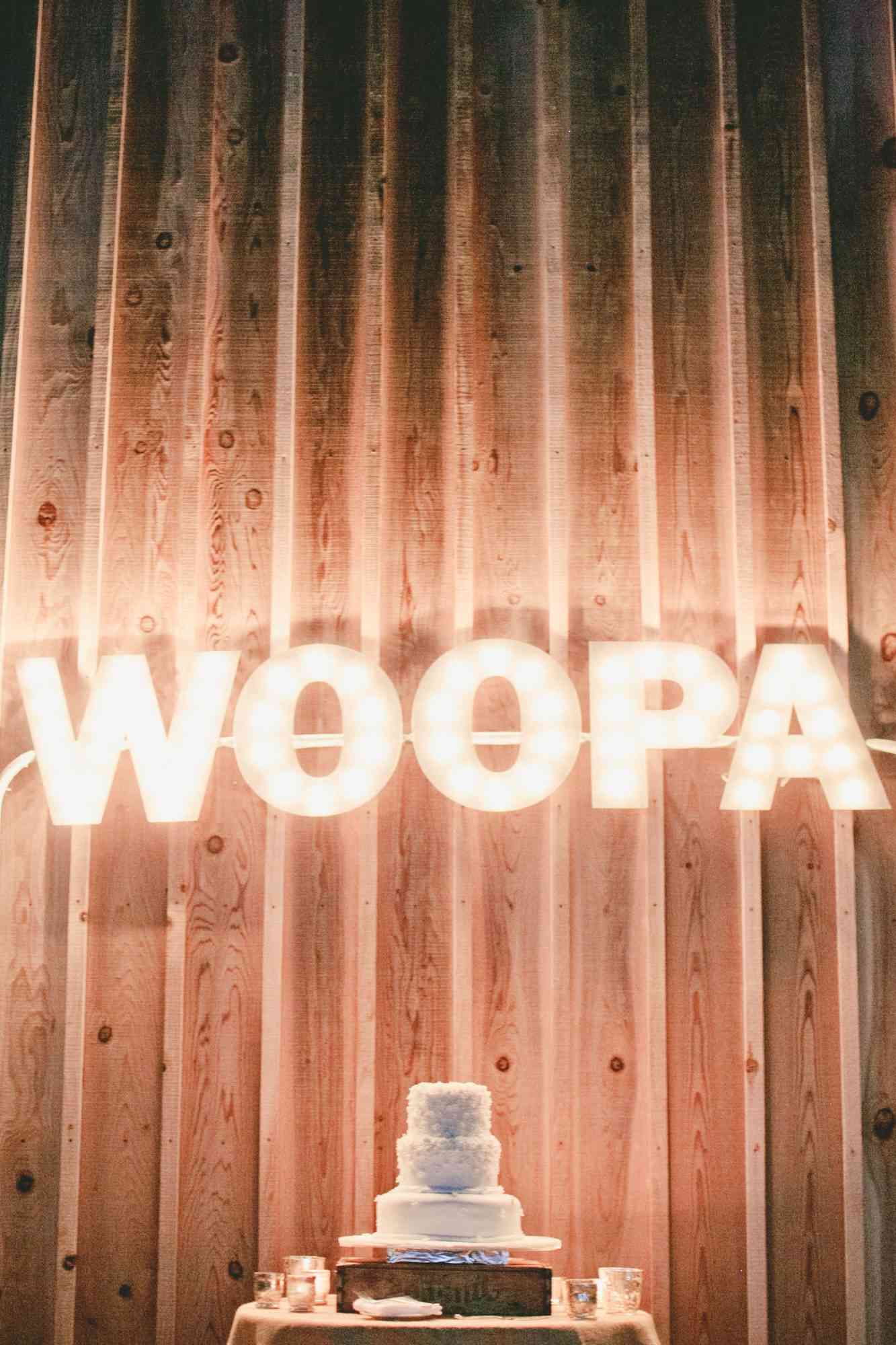 "woopa" marquee signage