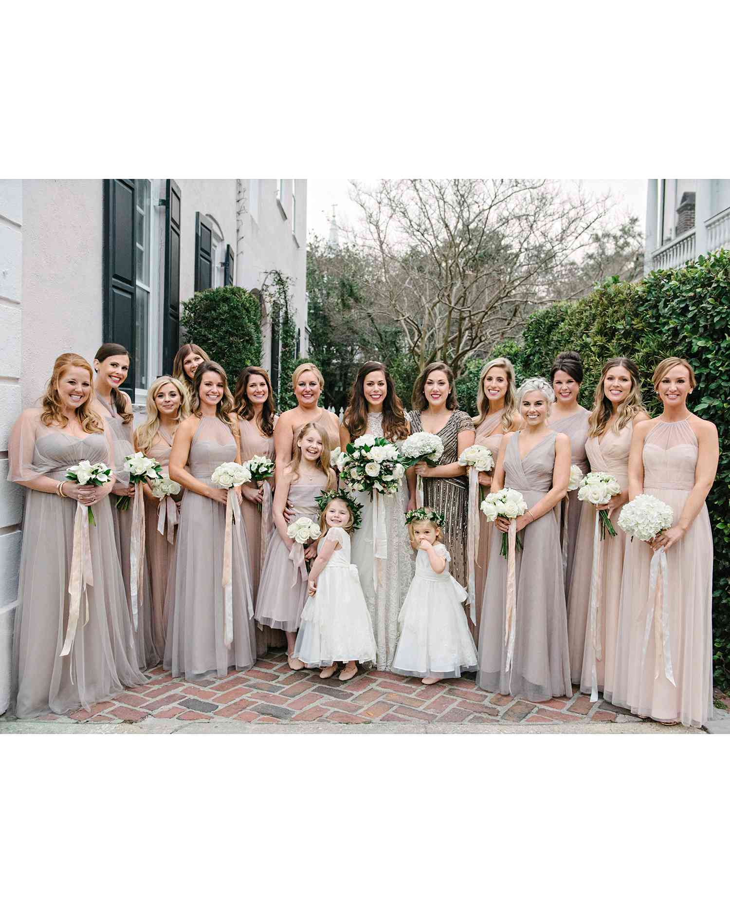 lindsay evan wedding bridesmaids with bouquets