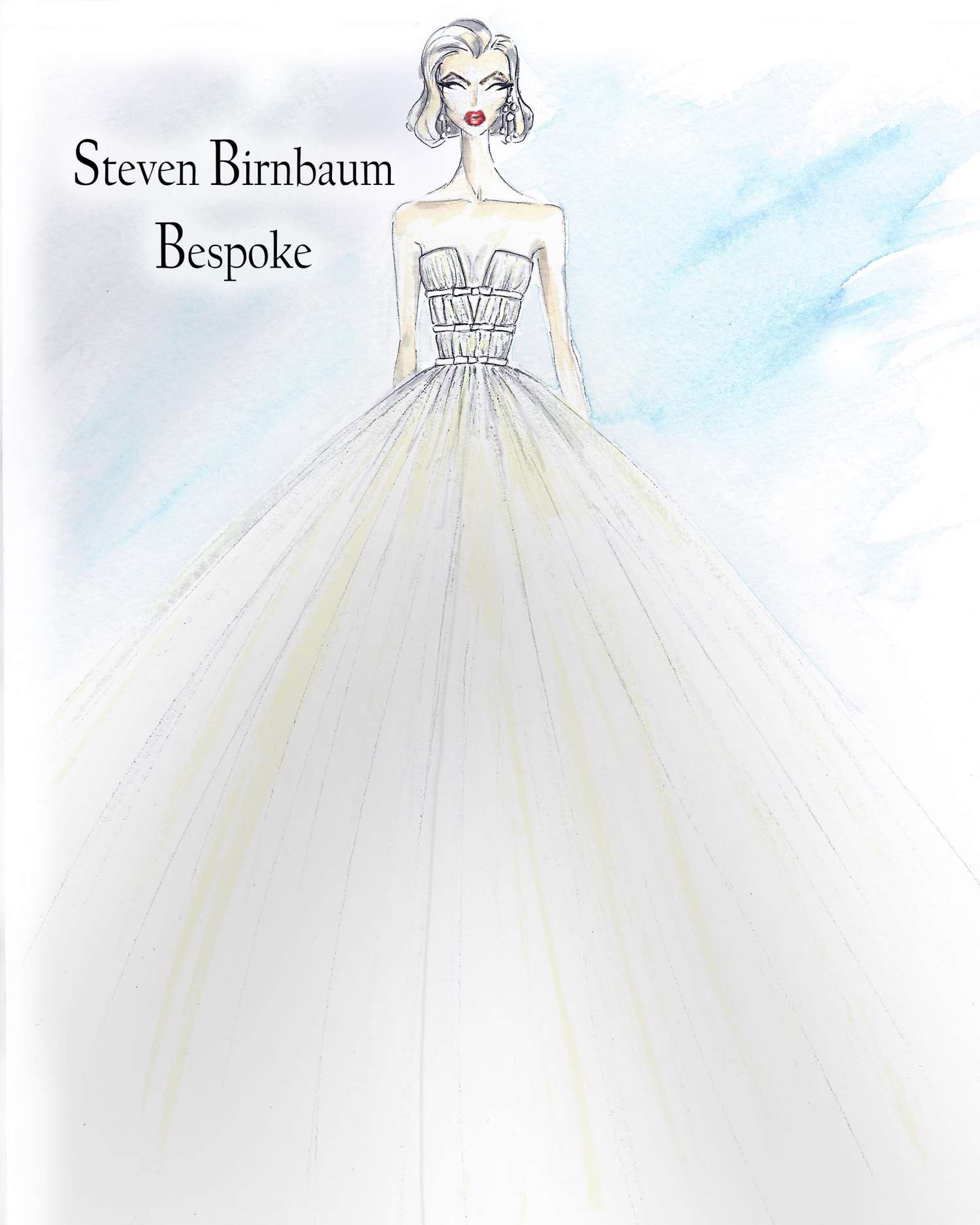 steven birnbaum bespoke wedding dress sketch