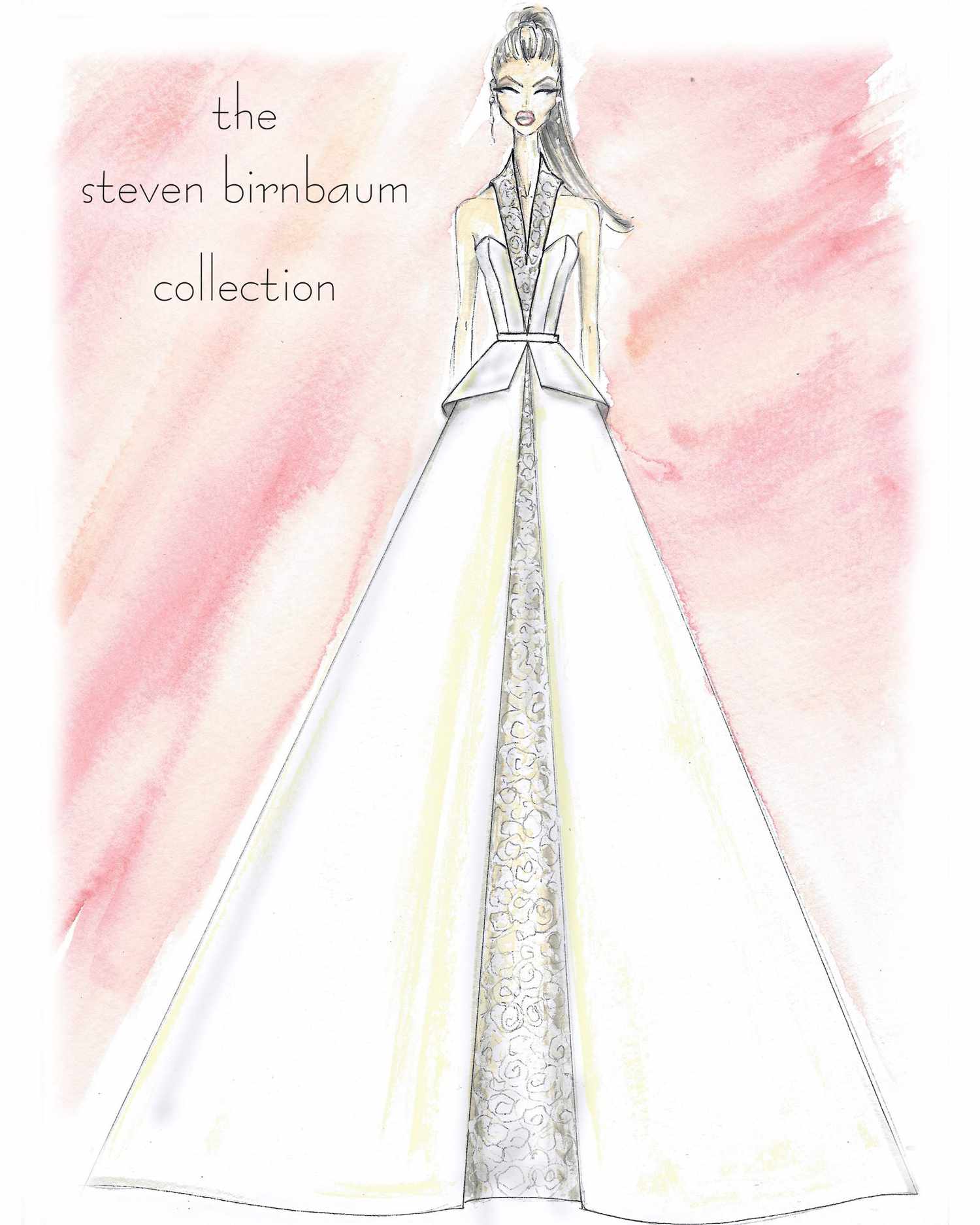 steven birnbaum collection wedding dress sketch