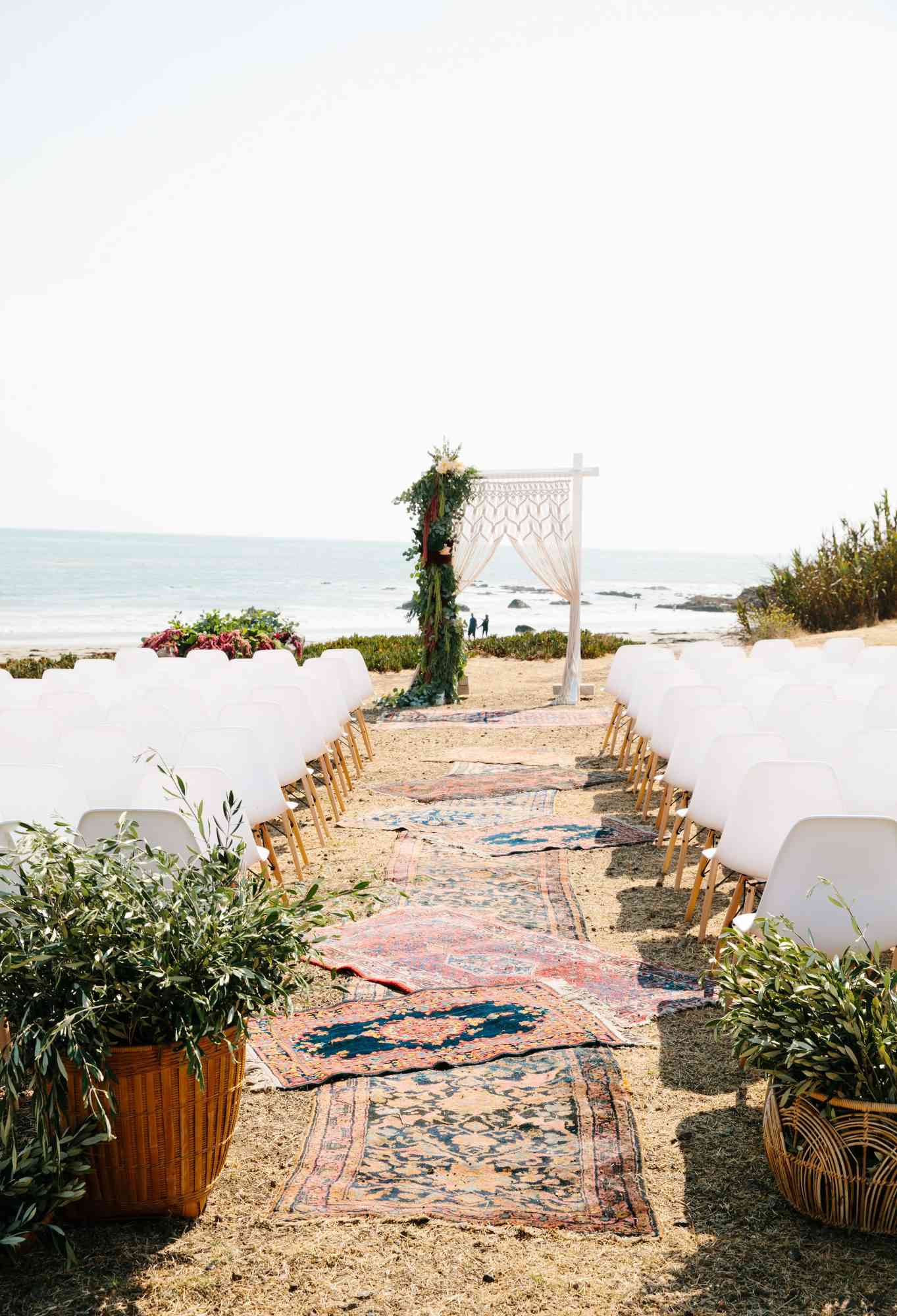 Ceremony Aisle with Layered Rugs