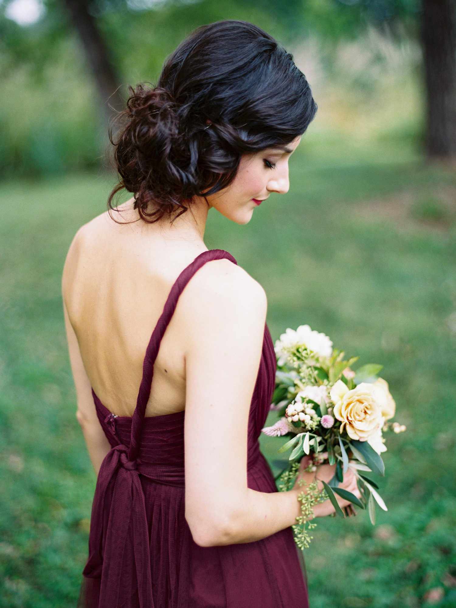 bridesmaid purple dress