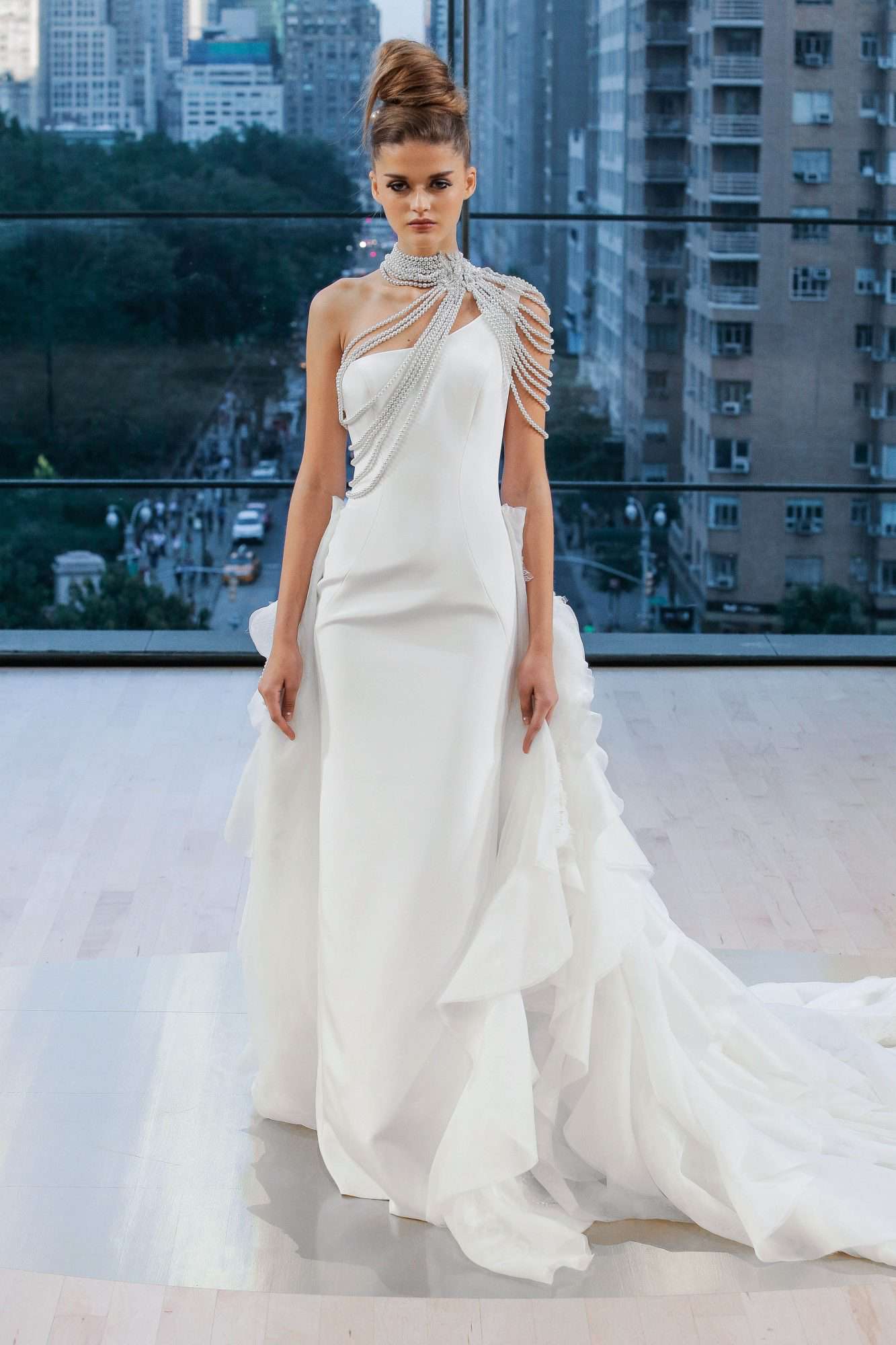 Ines Di Santo One-Shoulder Wedding Dress Fall 2018