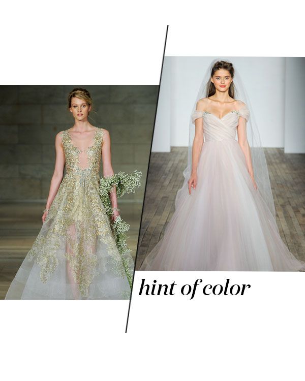 Fall 2018 Wedding Dress Trends, Hint of COlor