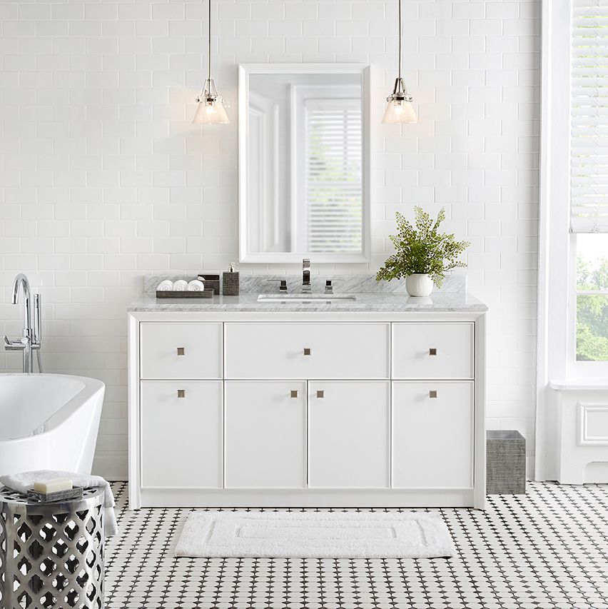 white bathroom vanity