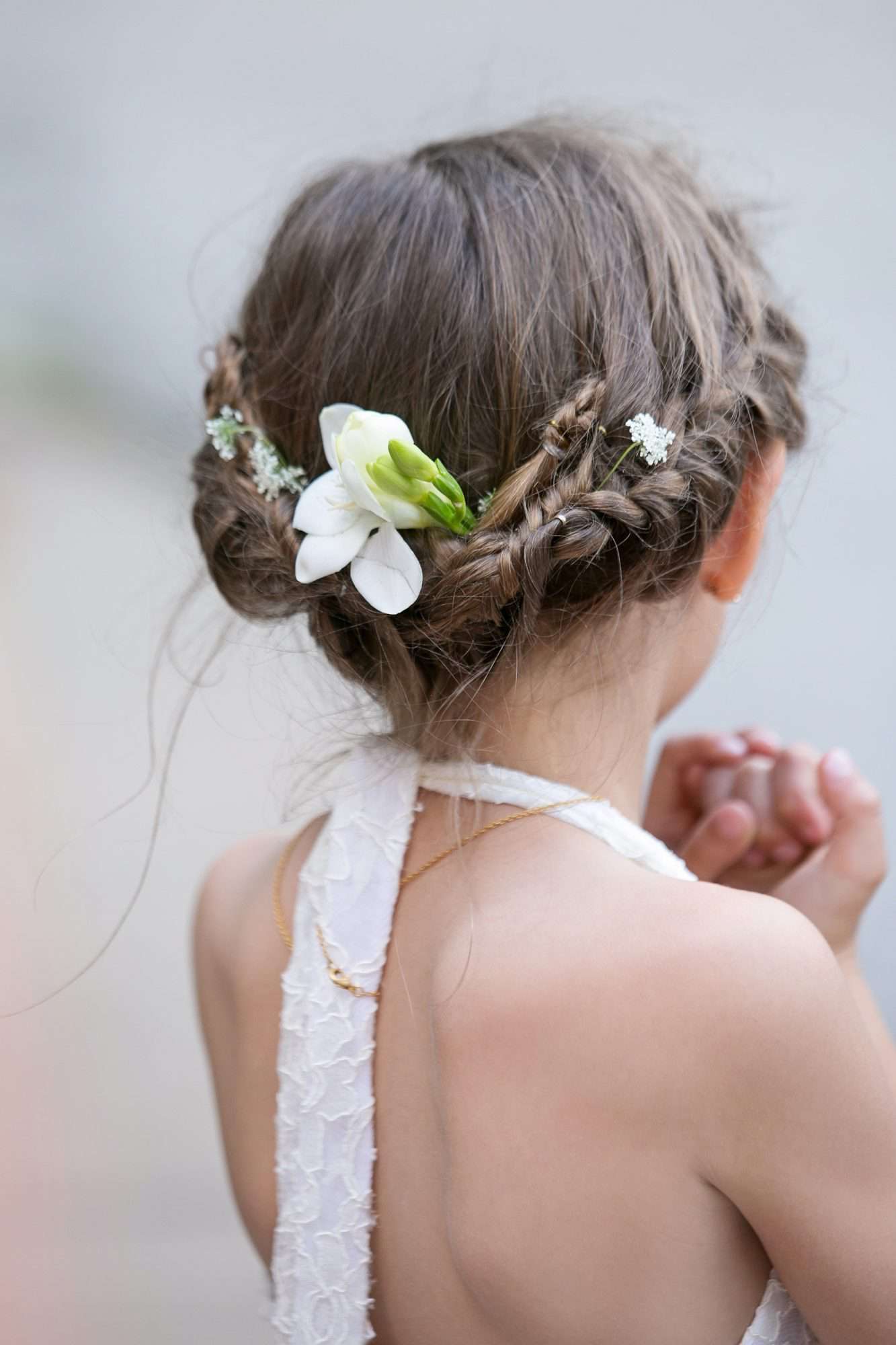 Flower Girl Hairstyle Twist with Tiny Flowers
