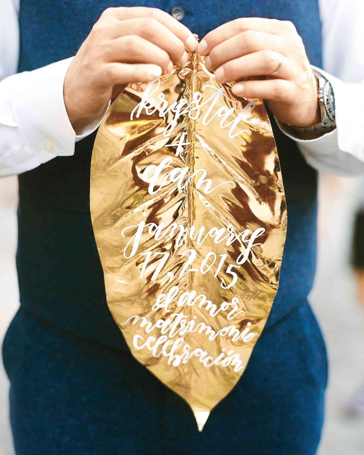 Gold Leaf Wedding Sign
