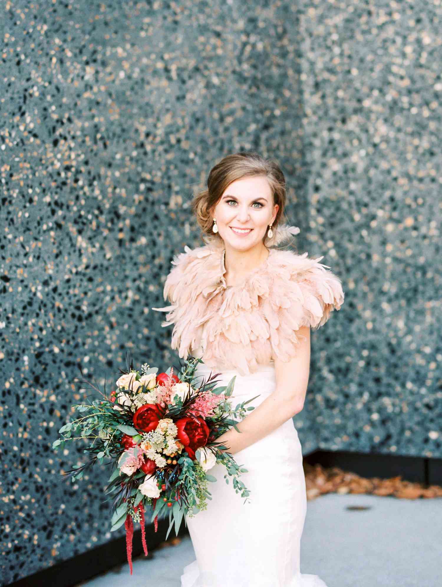 bridal sweaters - ostrich feather shrug