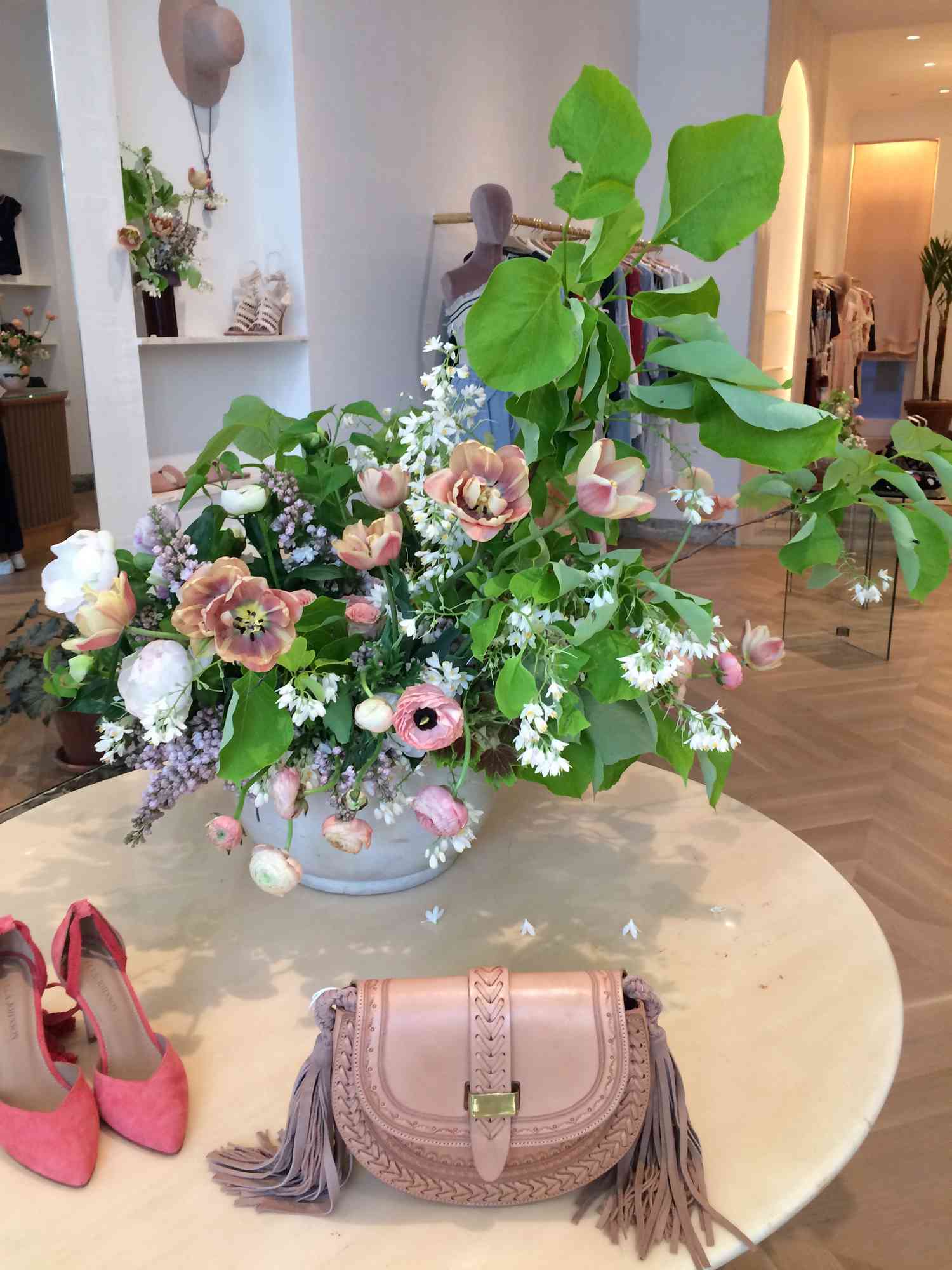 flowers purse shoes
