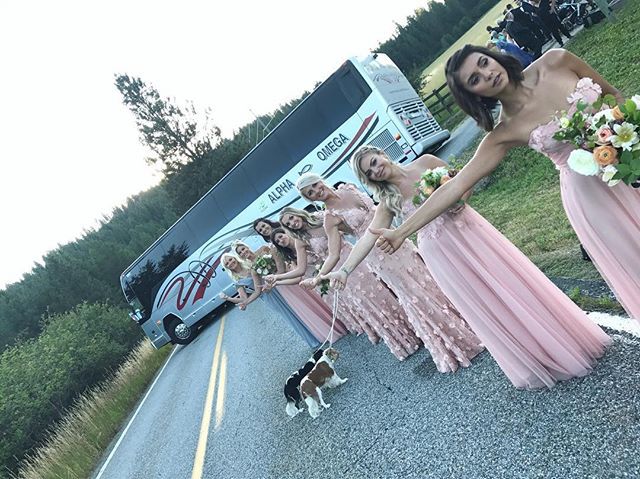 Julianne Hough's bridesmaids hitchhiking