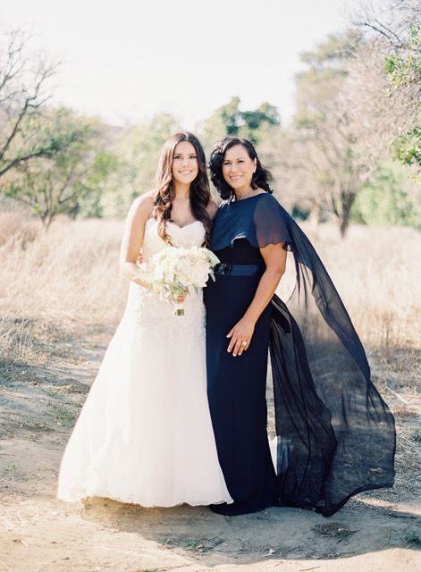 An Outdoor Photo of a Mother and Bride