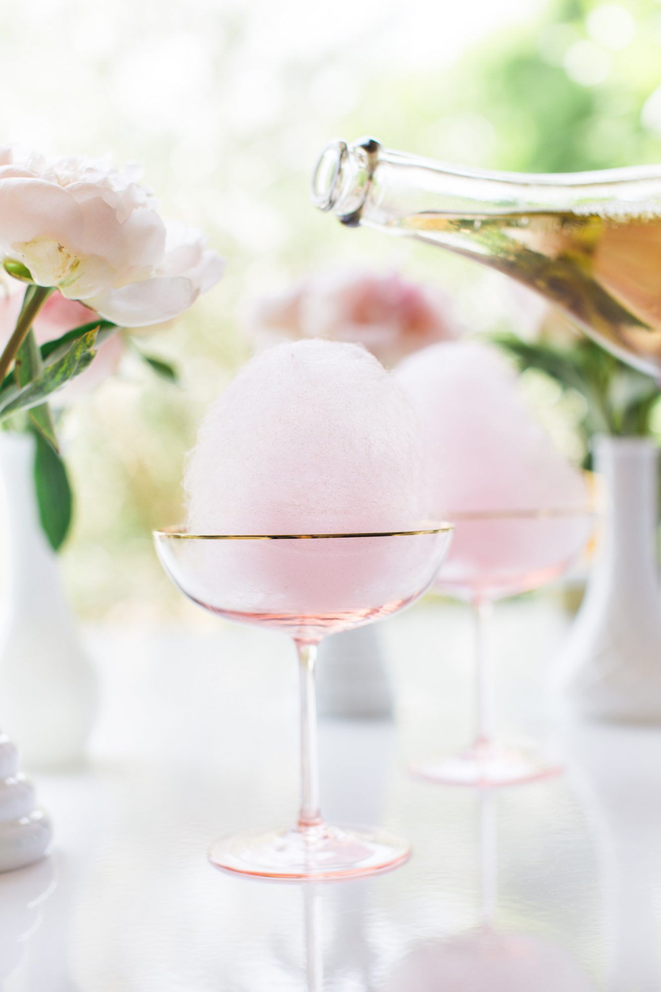 Champagne Cocktail with Cotton Candy