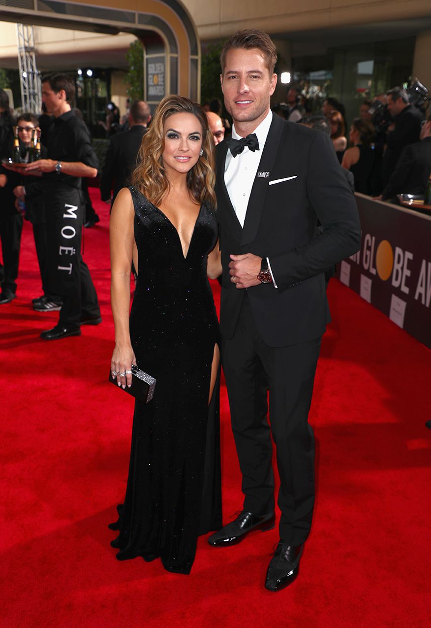 Justin Hartley and Chrishell Stause 2018 Golden Globes