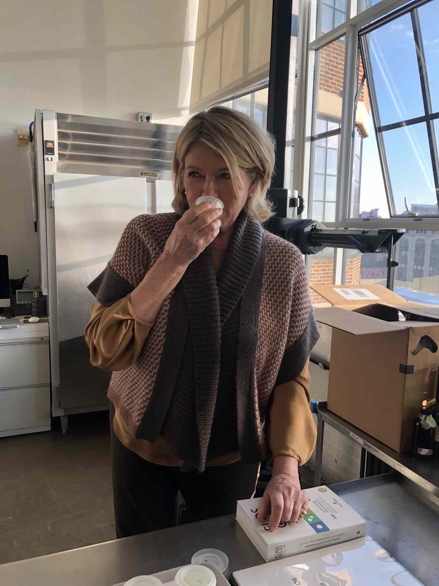Martha tasting olive oil