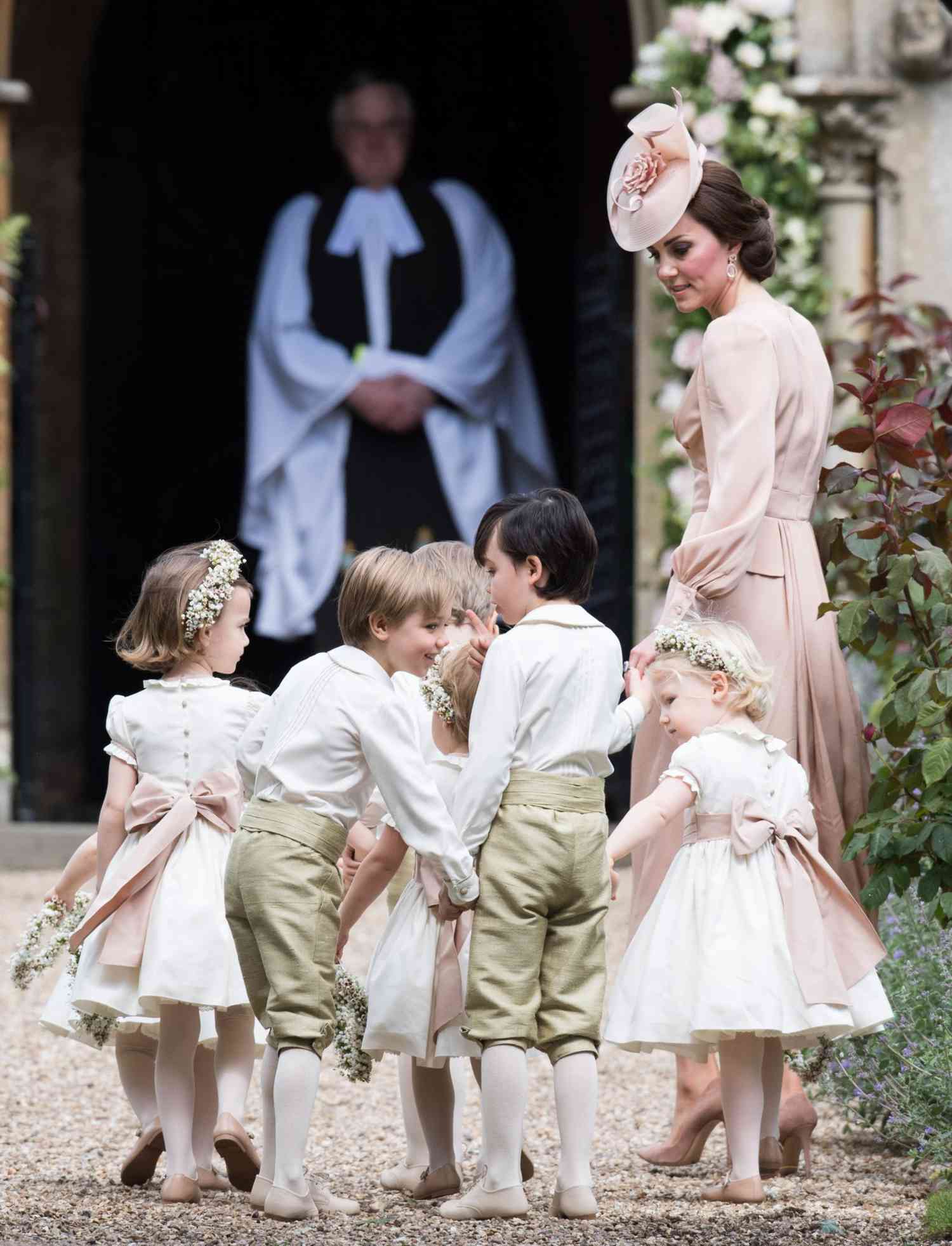 Duchess Kate with Charlotte and George at Pippa Middleton wedding